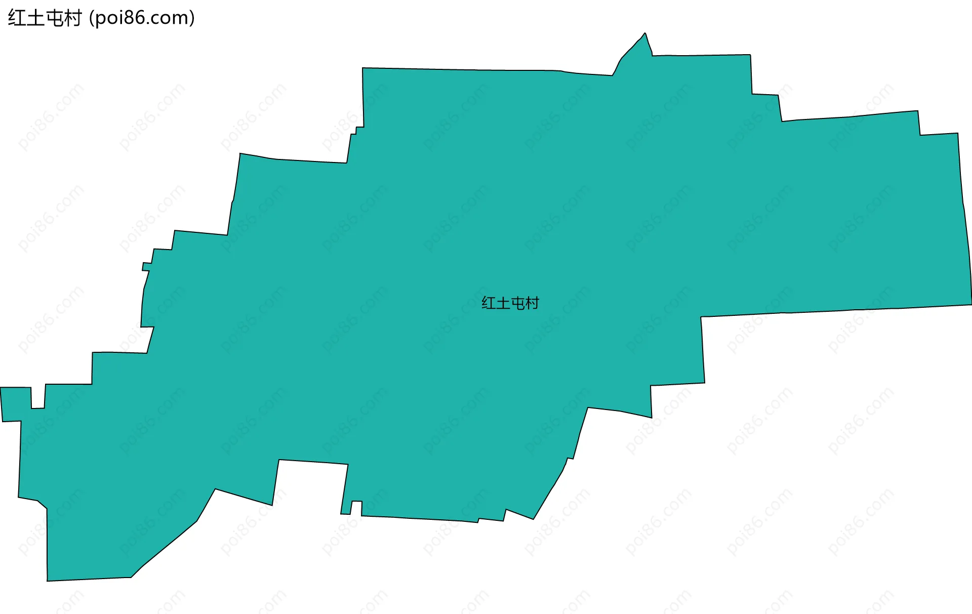 红土屯村边界地图