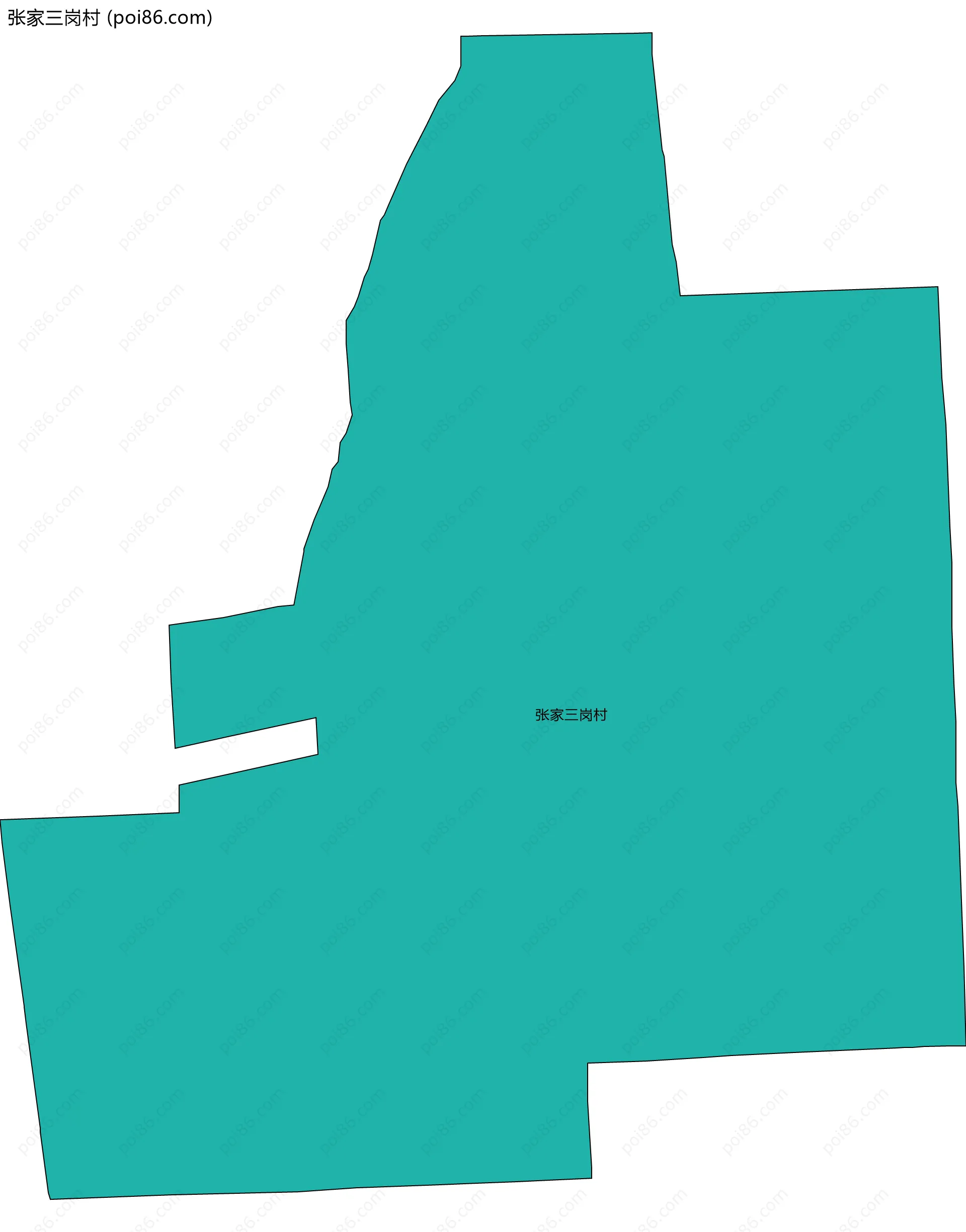 张家三岗村边界地图