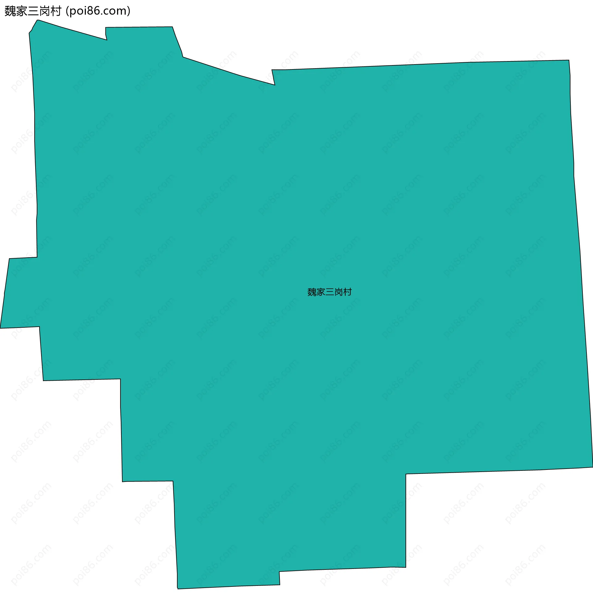 魏家三岗村边界地图