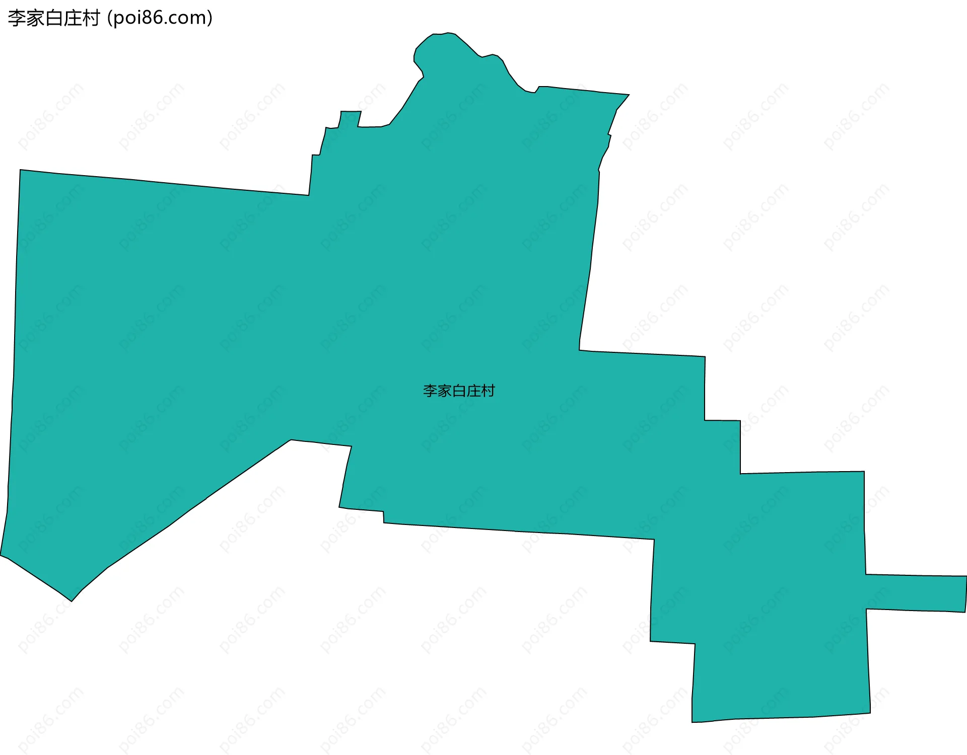 李家白庄村边界地图
