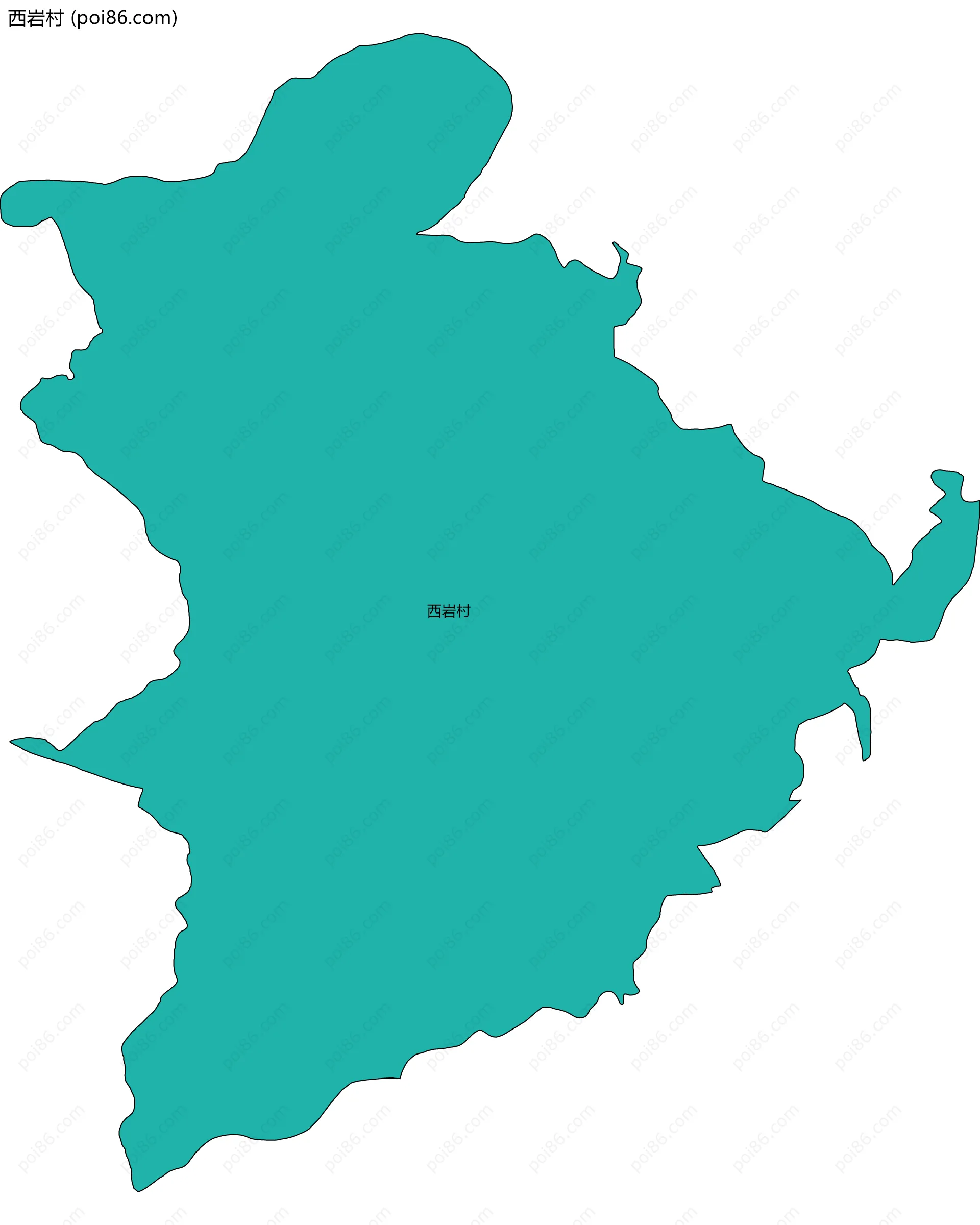 西岩村边界地图