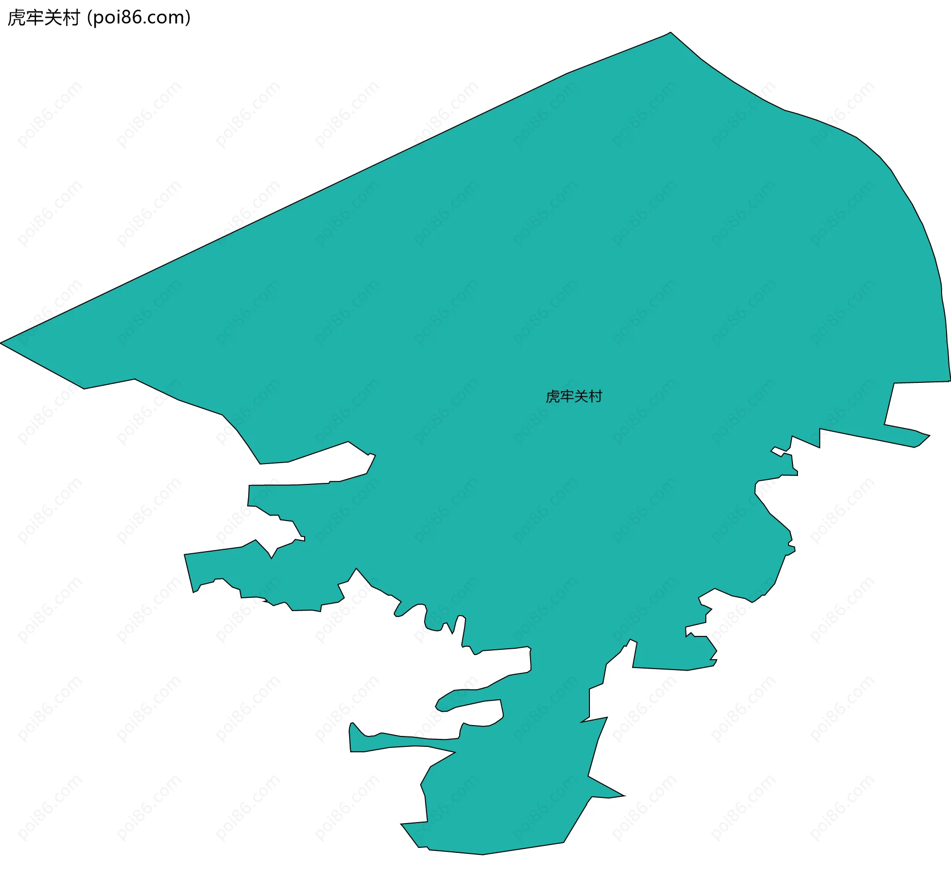 虎牢关村边界地图