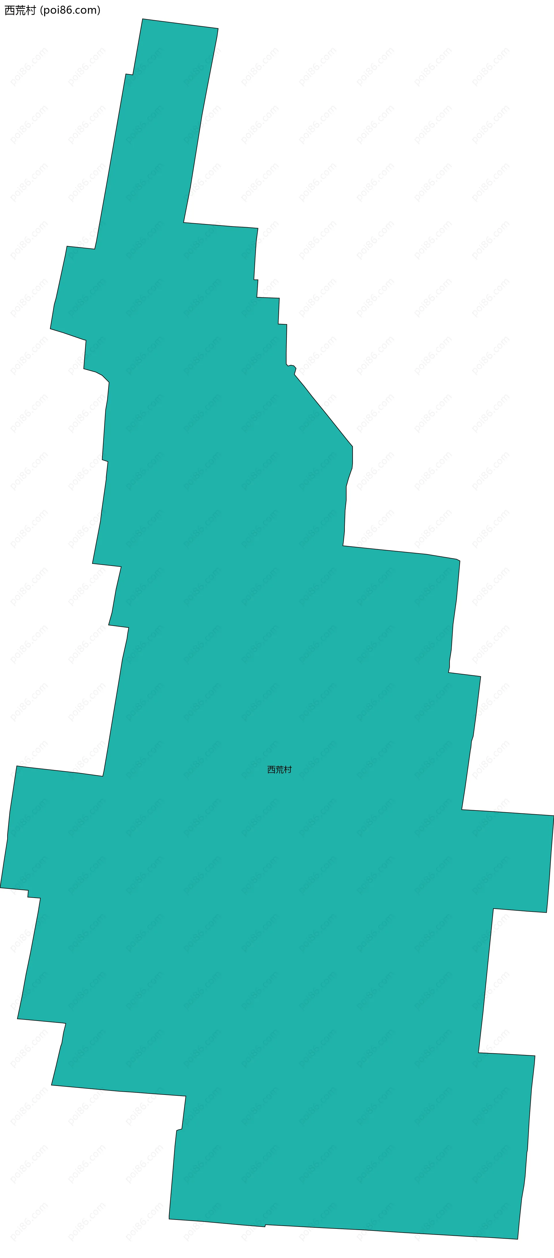 西荒村边界地图