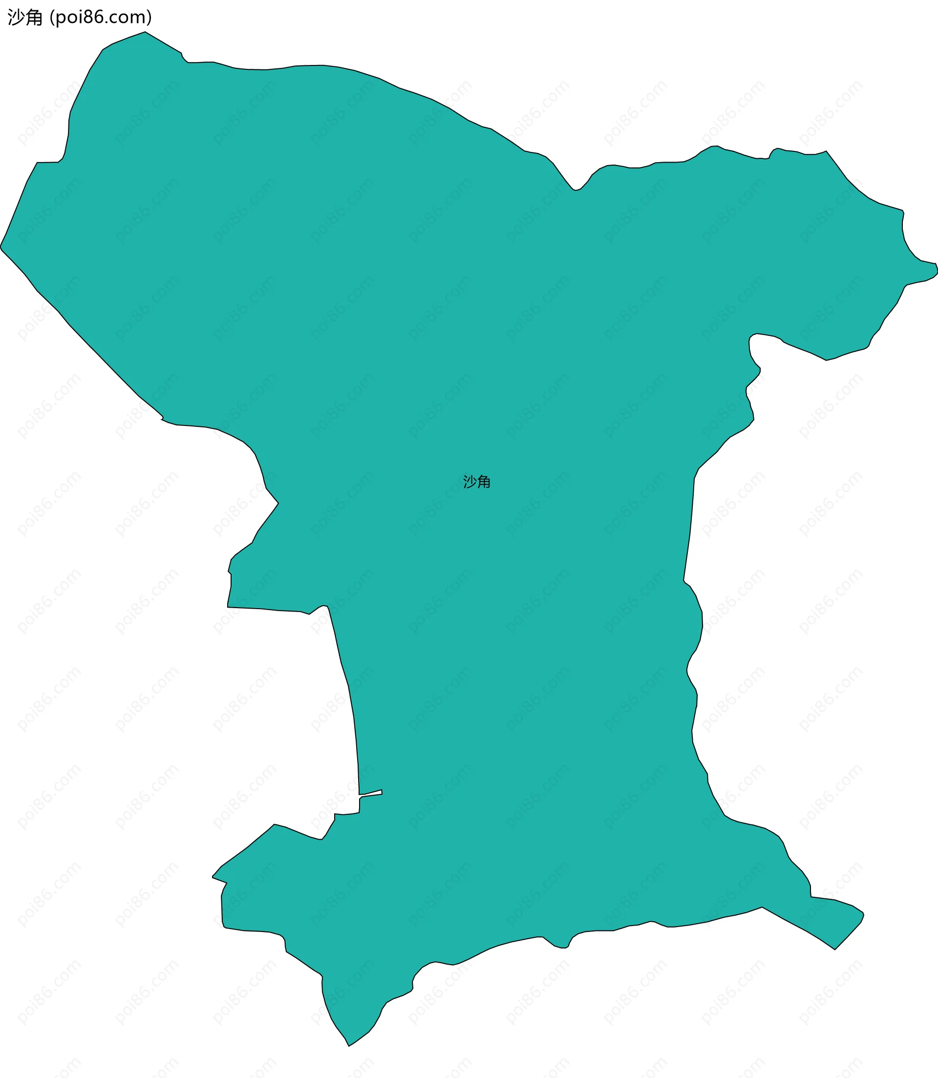 沙角边界地图