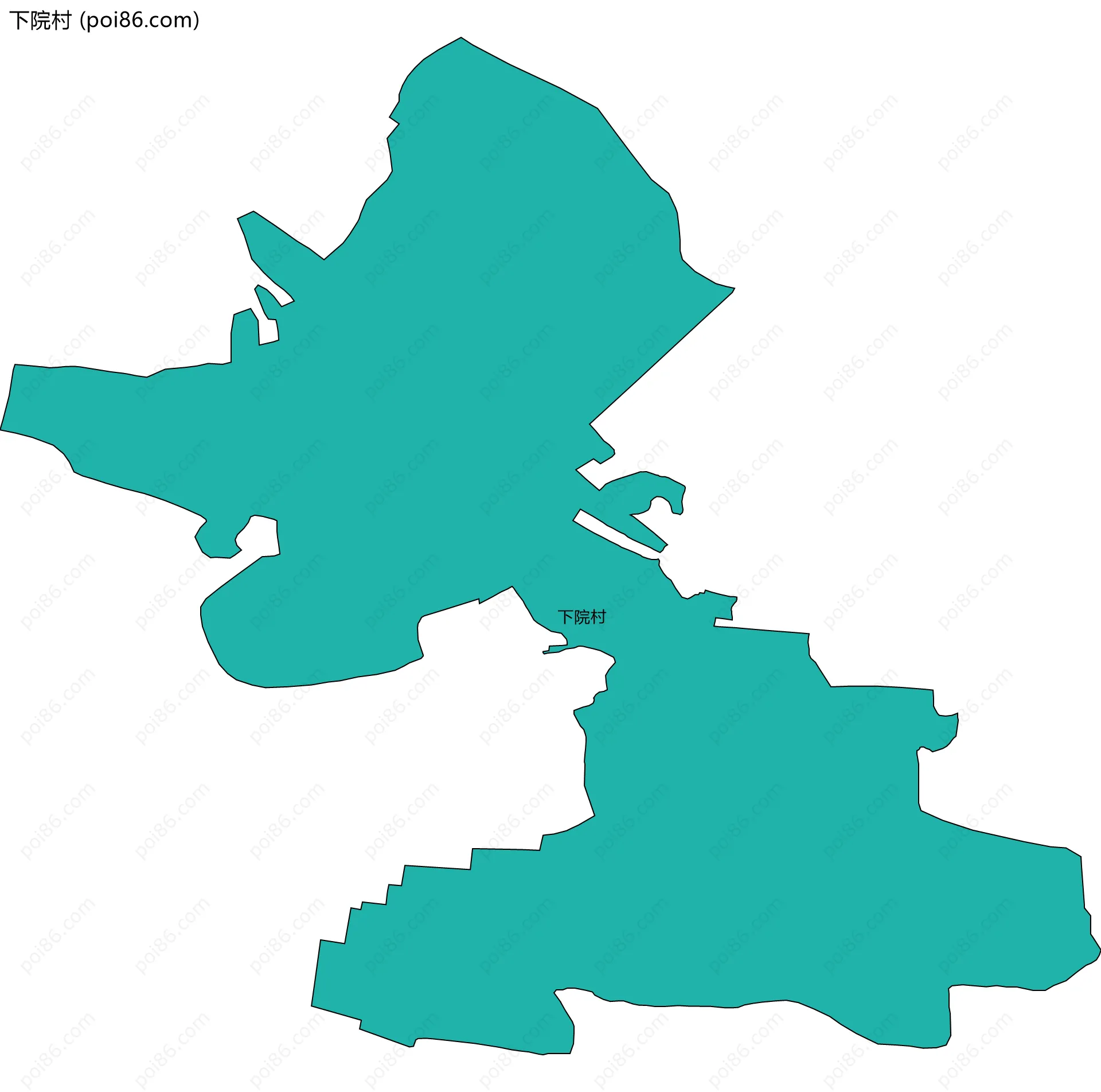 下院村边界地图