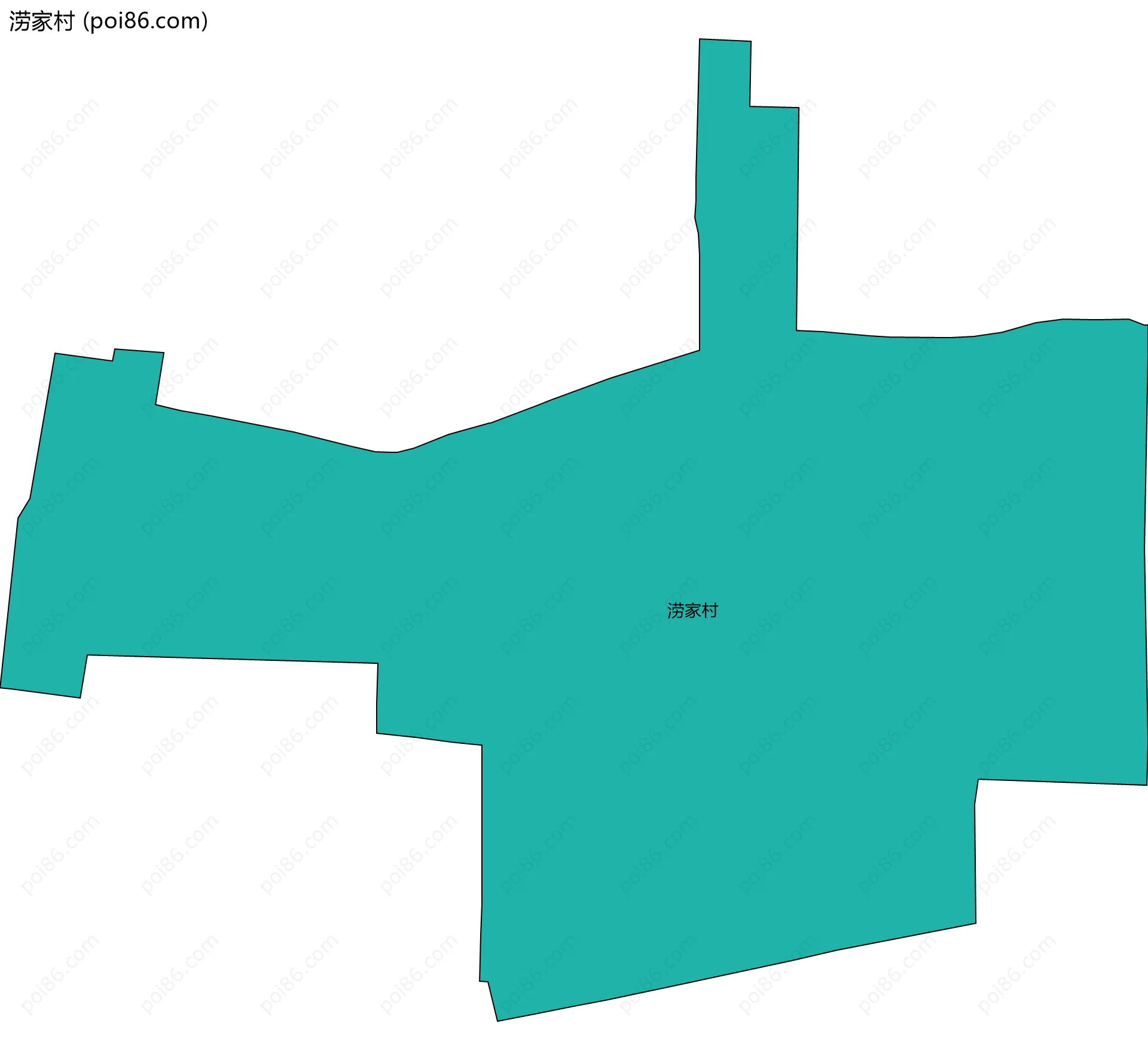 涝家村边界地图