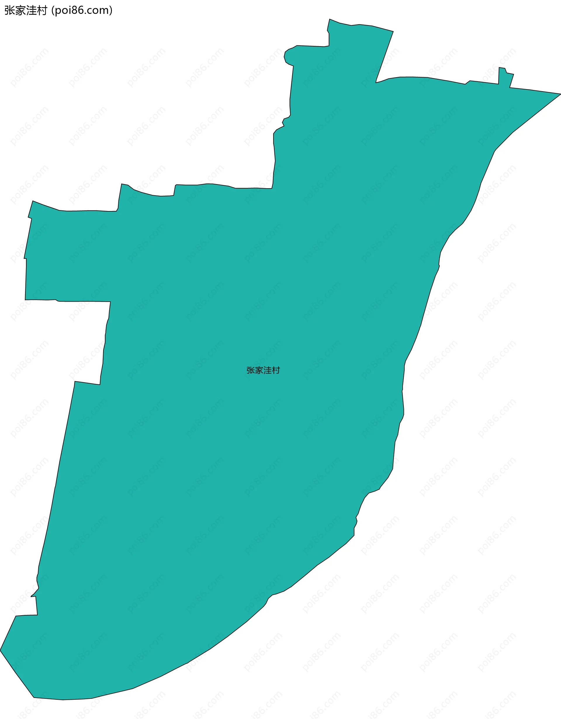 张家洼村边界地图