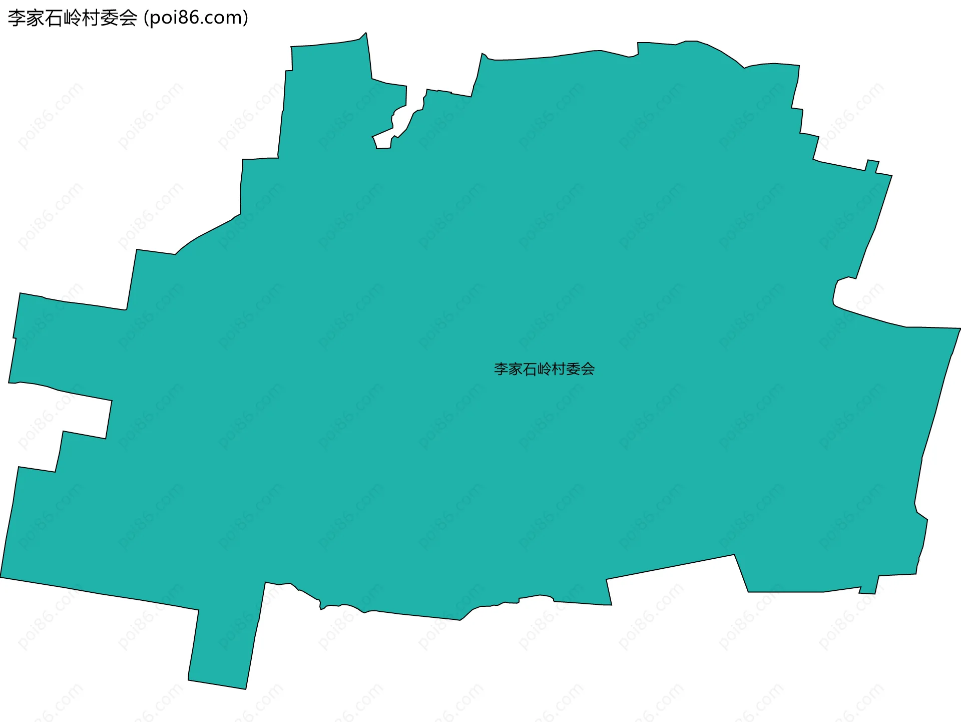 李家石岭村委会边界地图