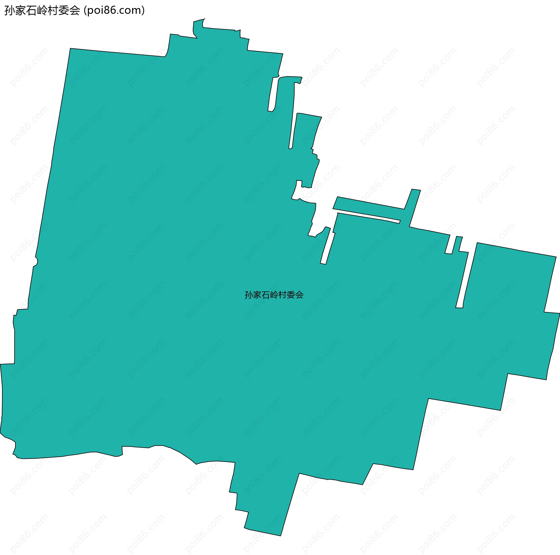 孙家石岭村委会边界地图