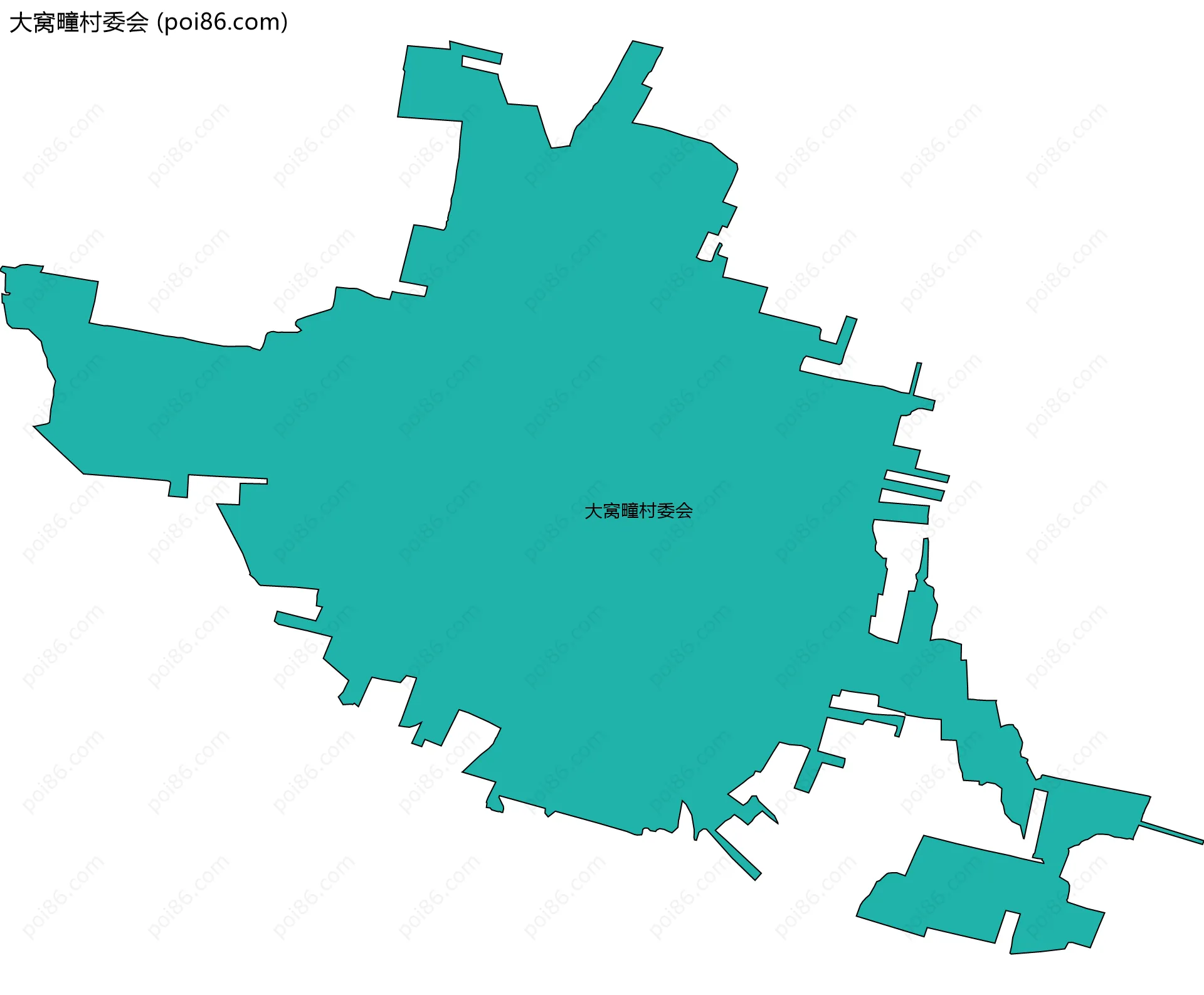 大窝疃村委会边界地图