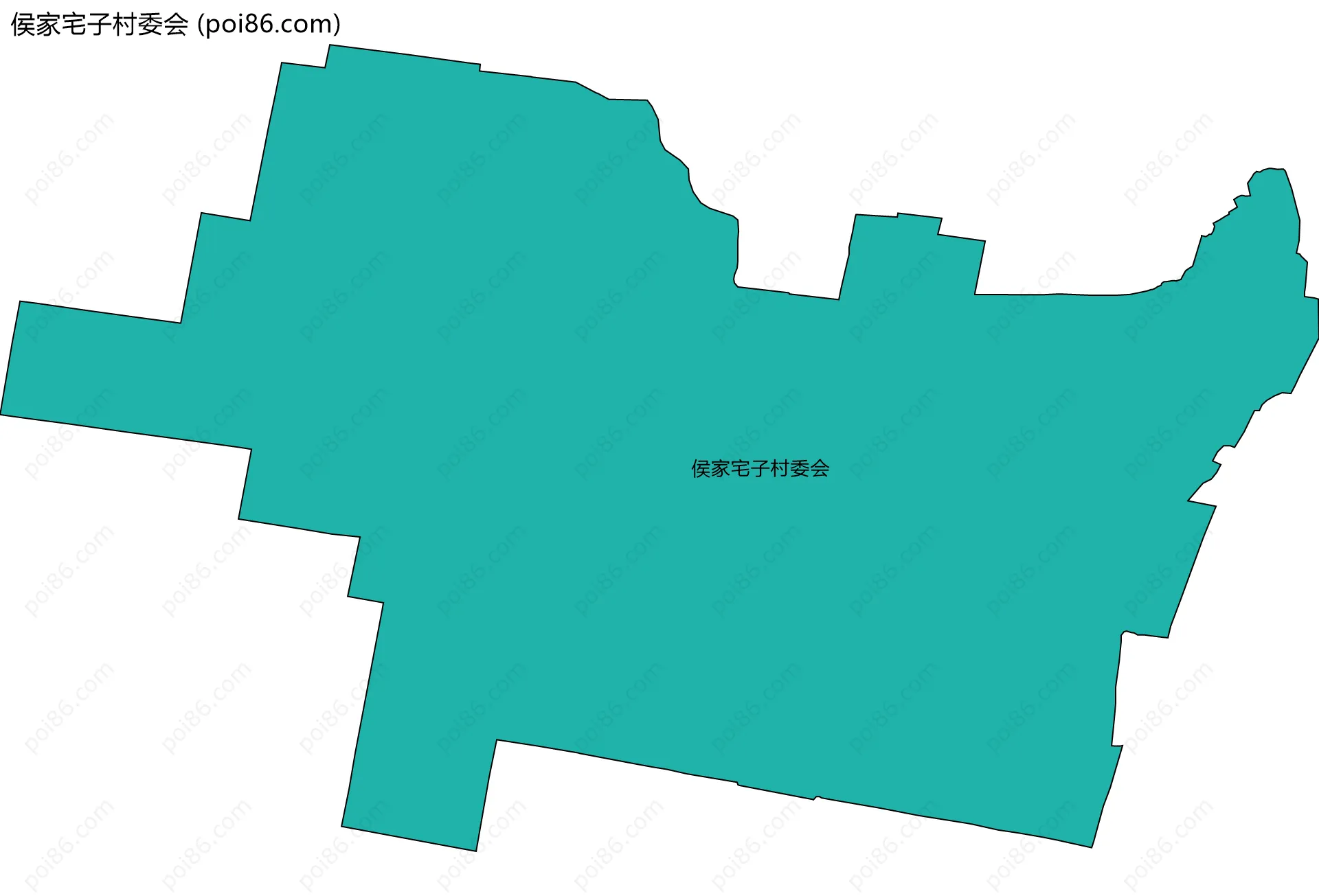 侯家宅子村委会边界地图
