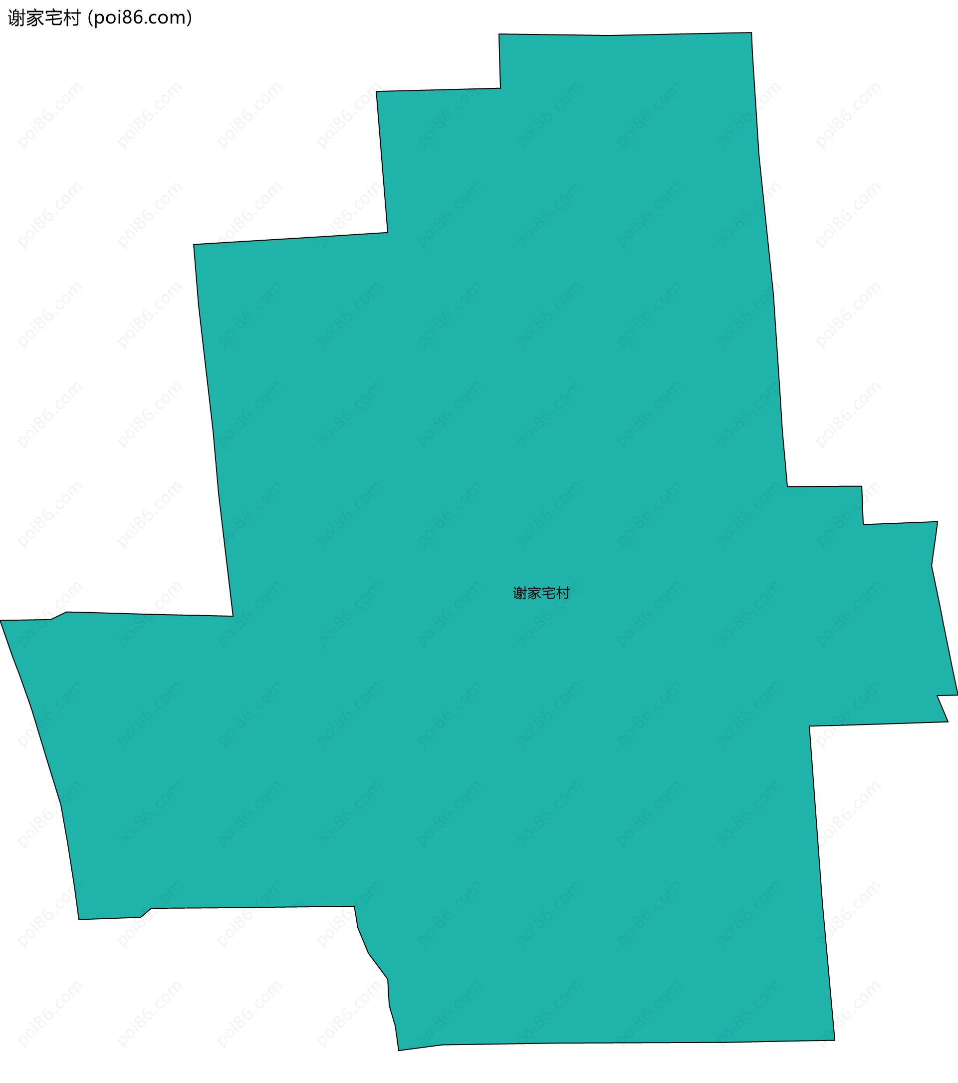 谢家宅村边界地图