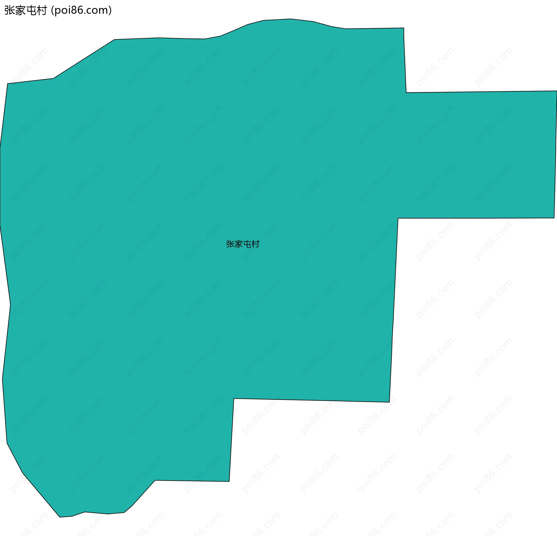 张家屯村边界地图