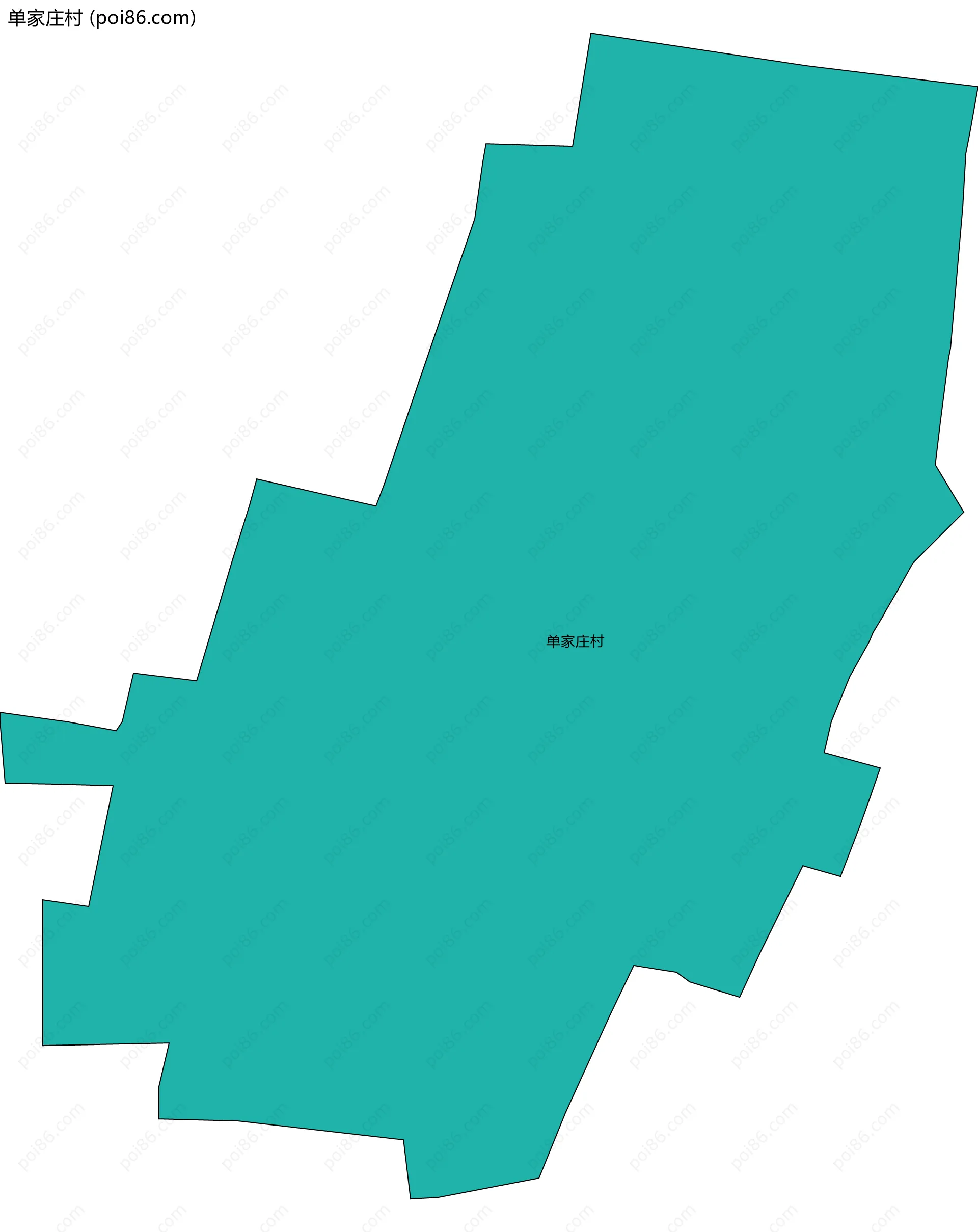 单家庄村边界地图