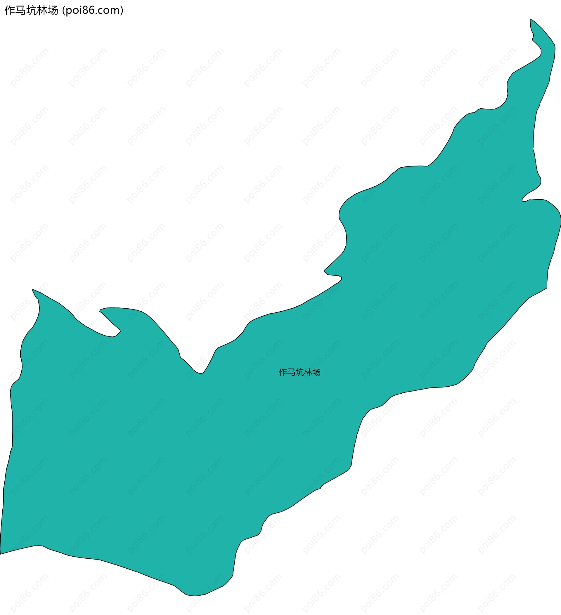 作马坑林场边界地图(五级行政区划)