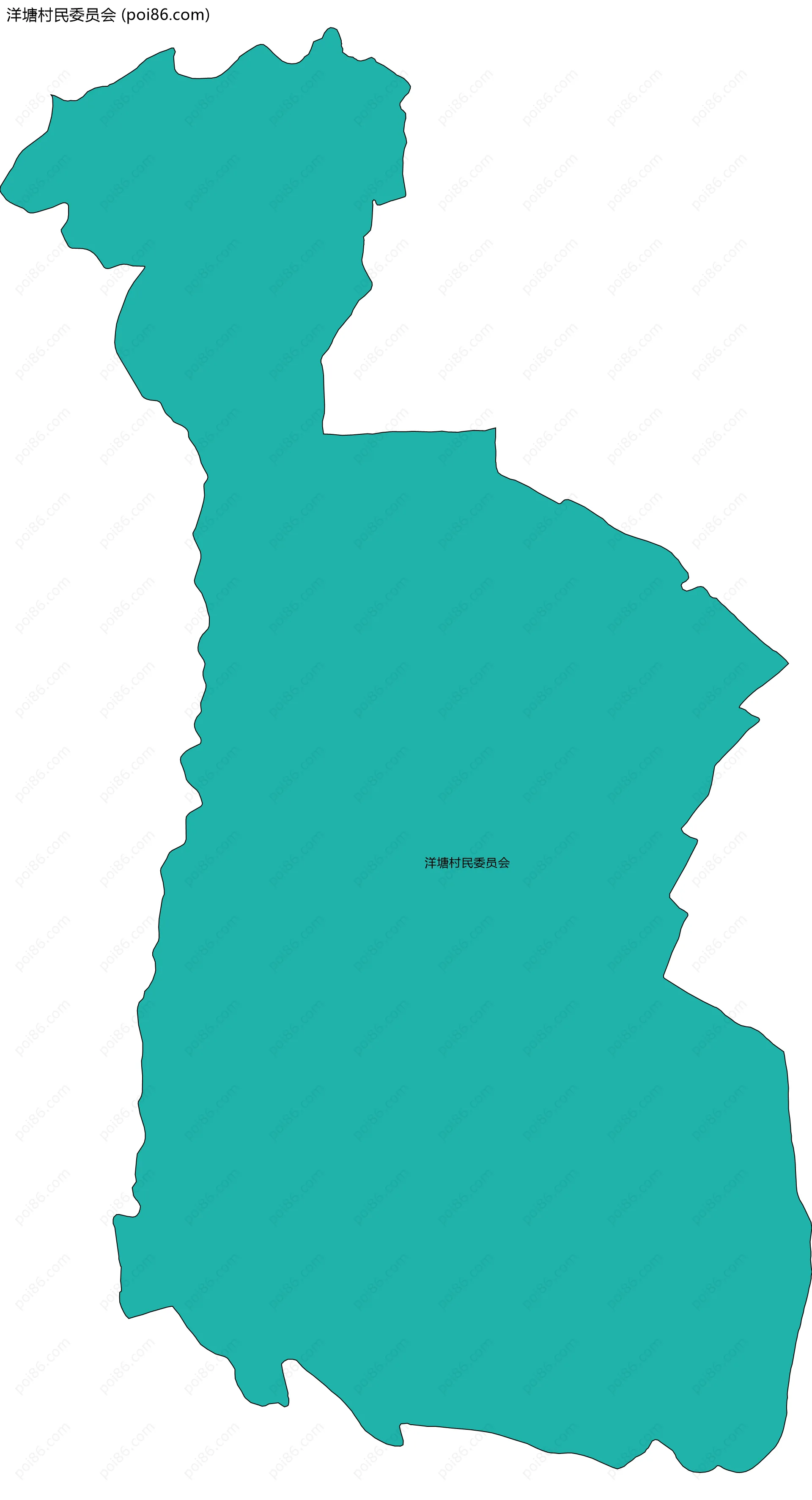 洋塘村民委员会边界地图