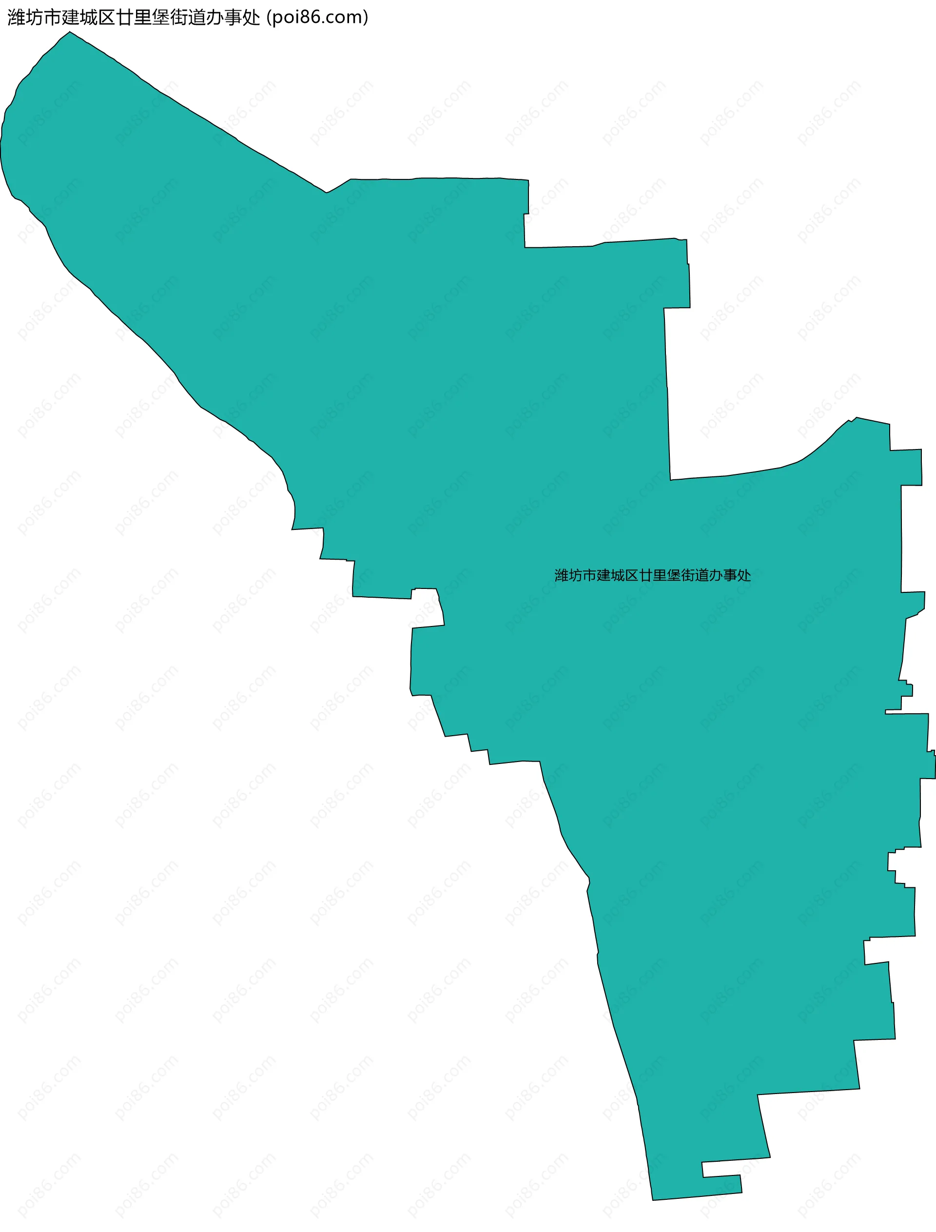 潍坊市建城区廿里堡街道办事处边界地图