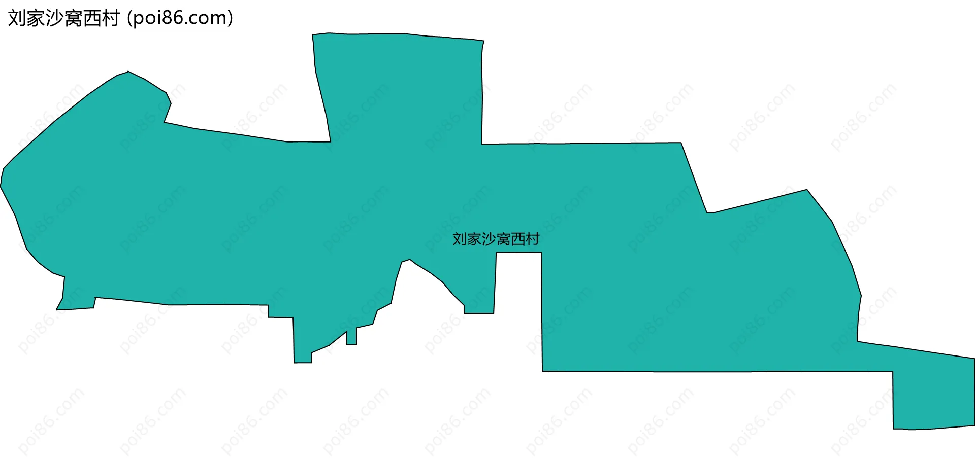 刘家沙窝西村边界地图