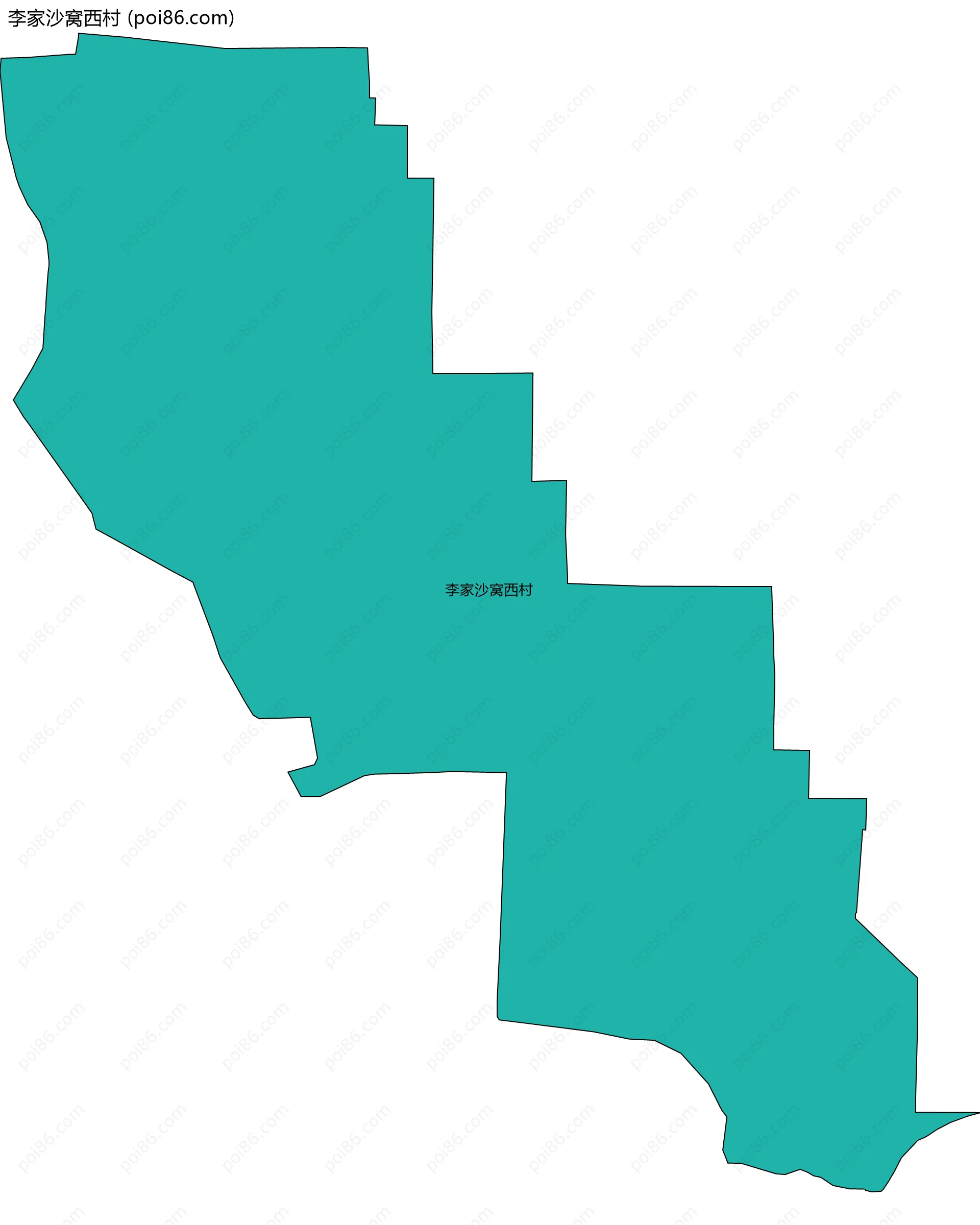 李家沙窝西村边界地图