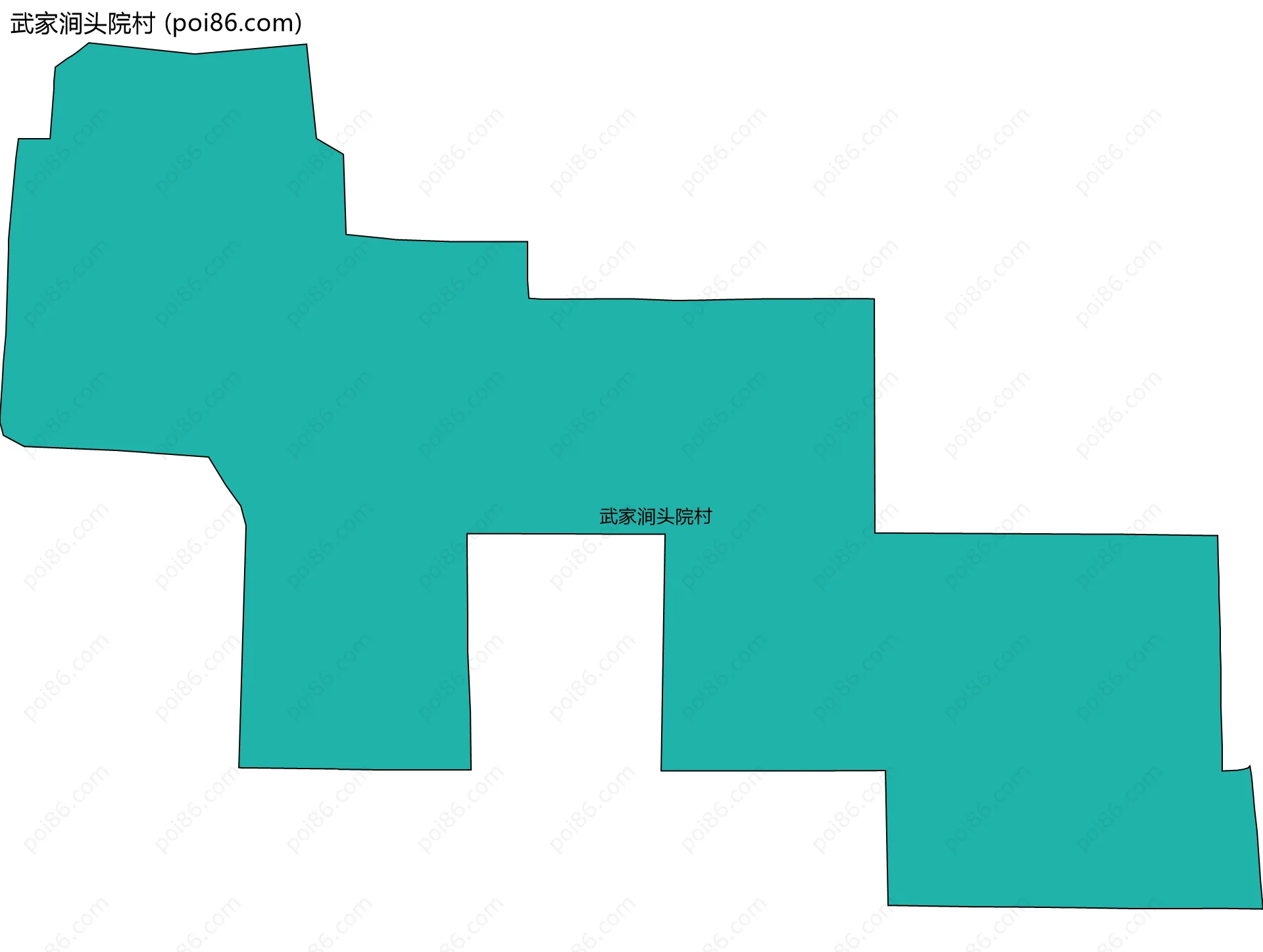 武家涧头院村边界地图