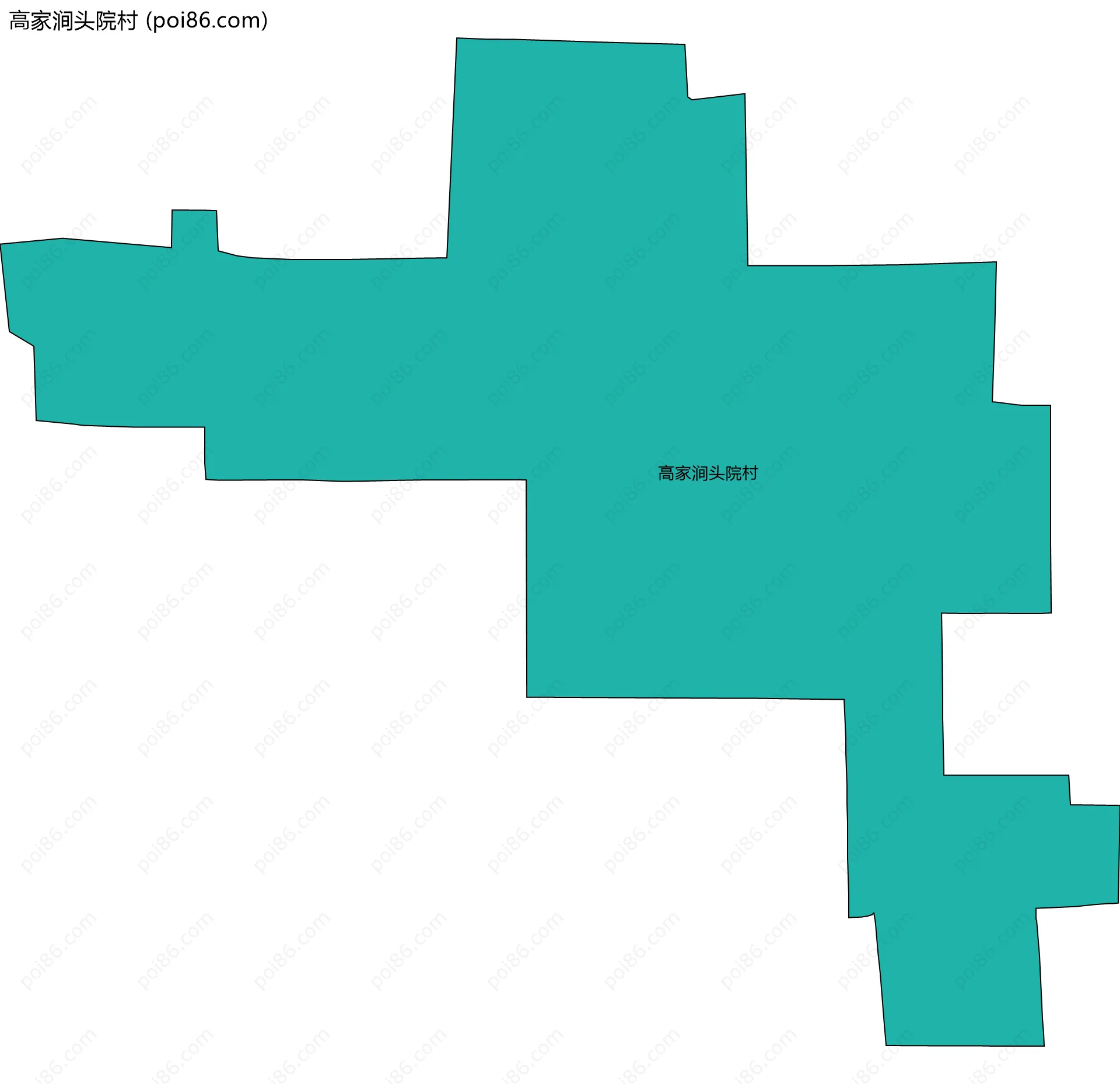 高家涧头院村边界地图