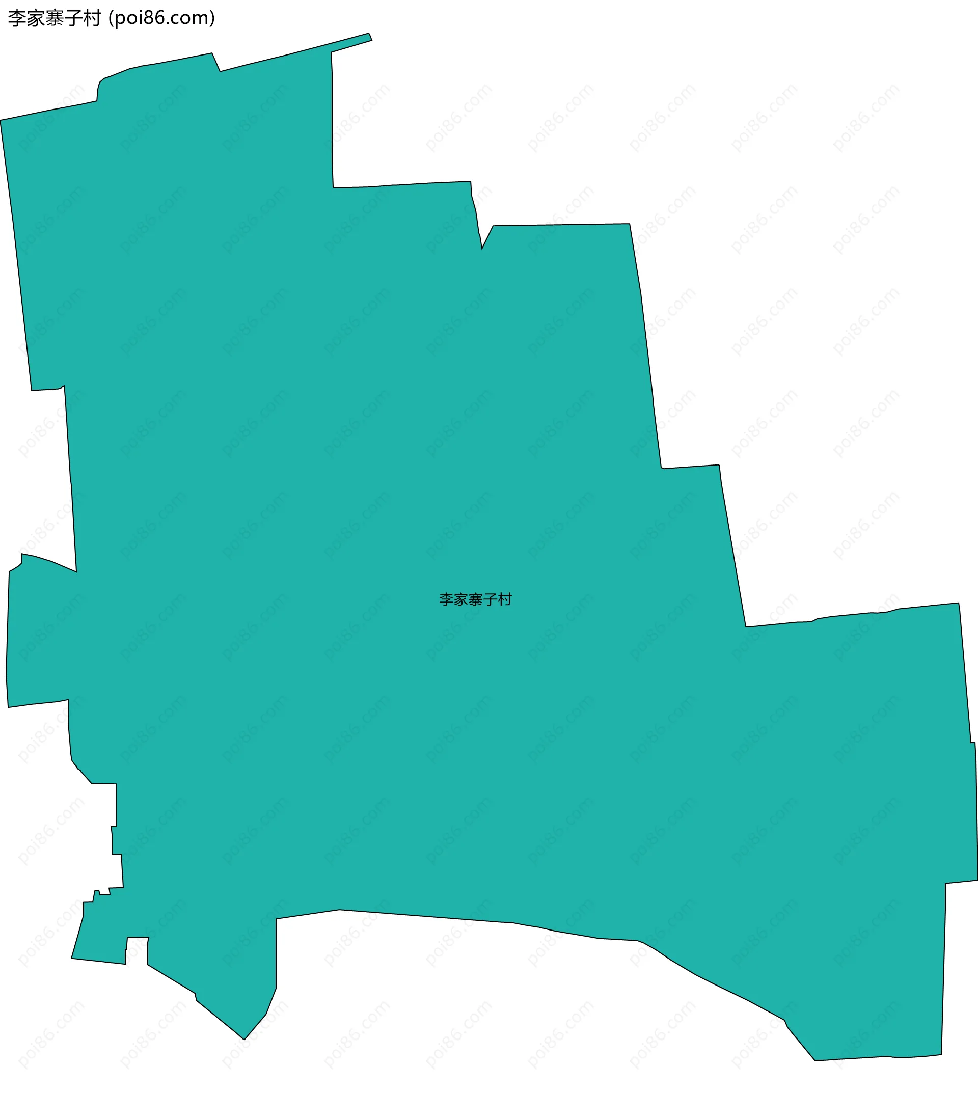 李家寨子村边界地图