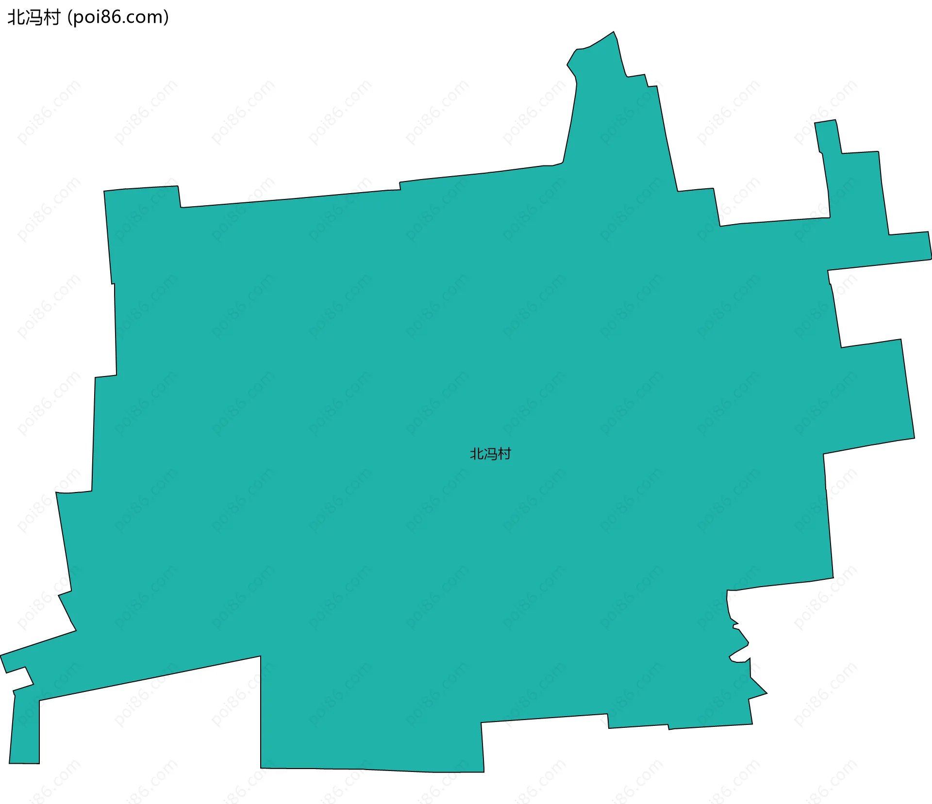 北冯村边界地图