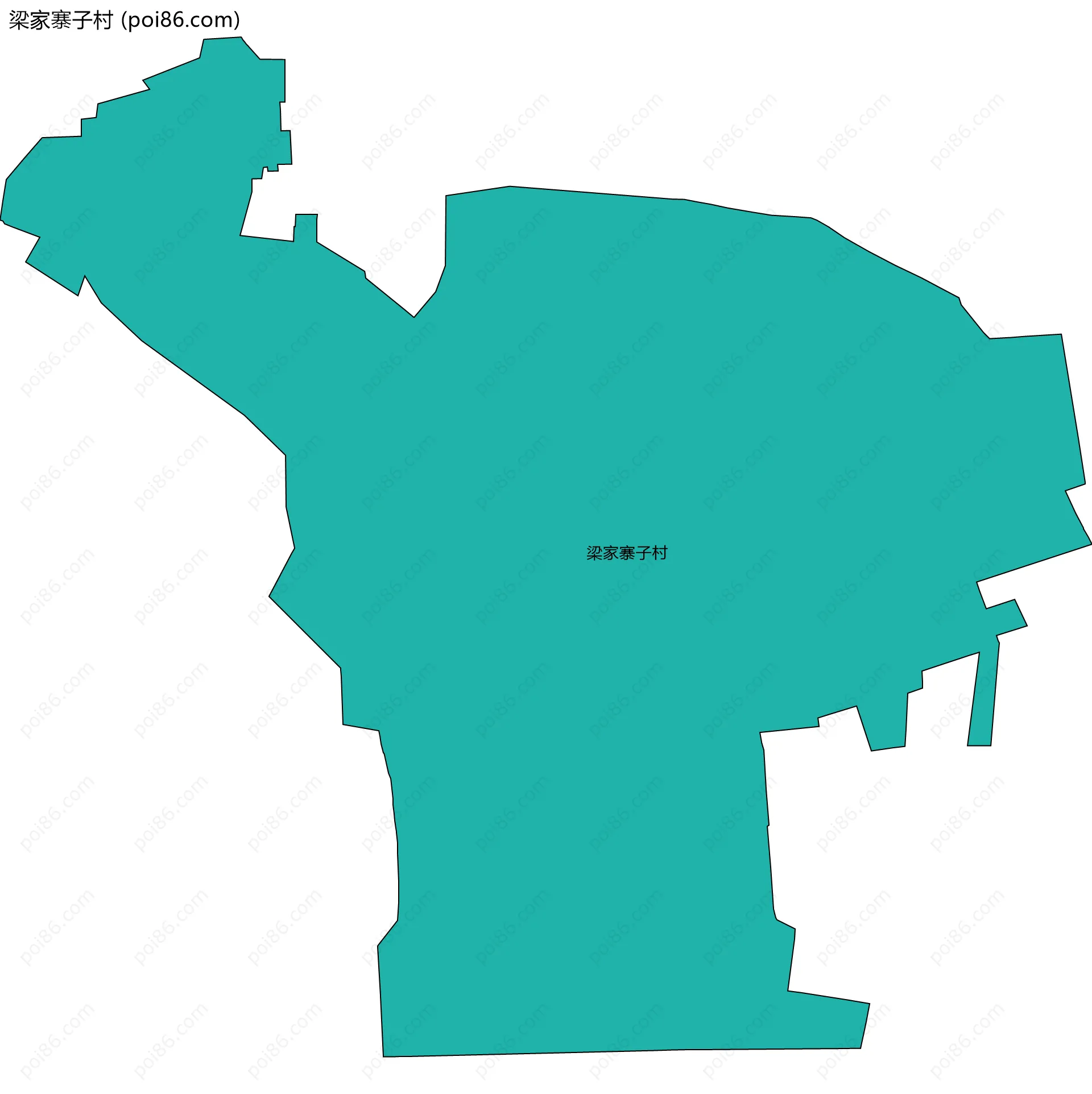 梁家寨子村边界地图