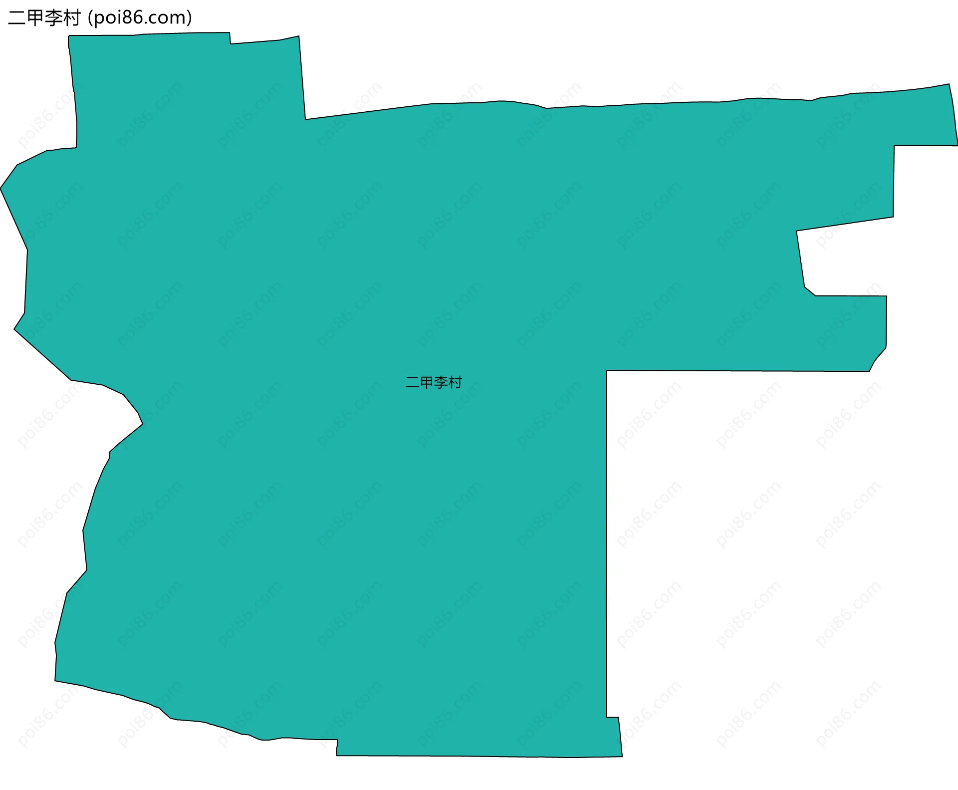 二甲李村边界地图