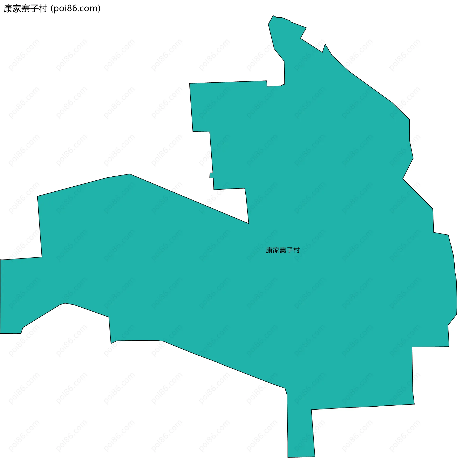 康家寨子村边界地图