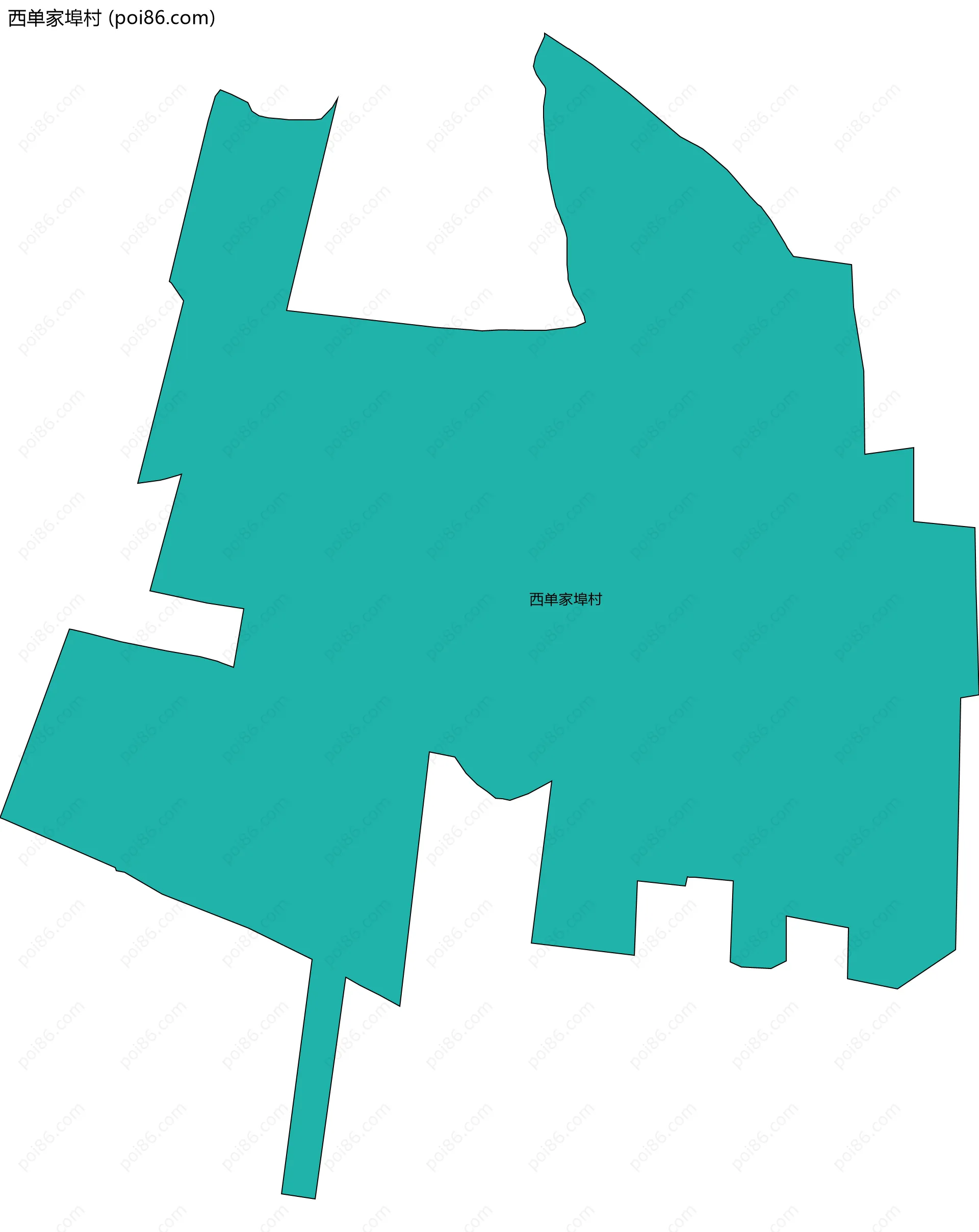 西单家埠村边界地图