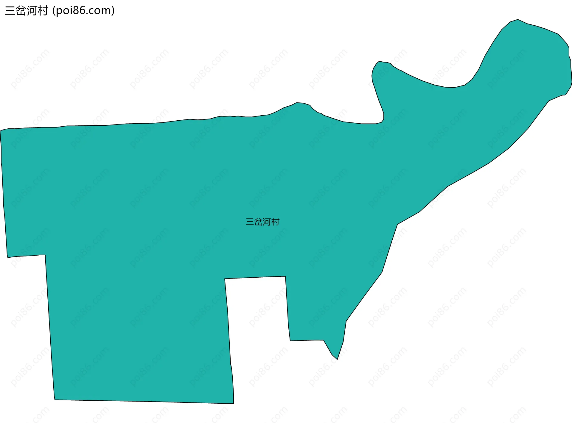 三岔河村边界地图