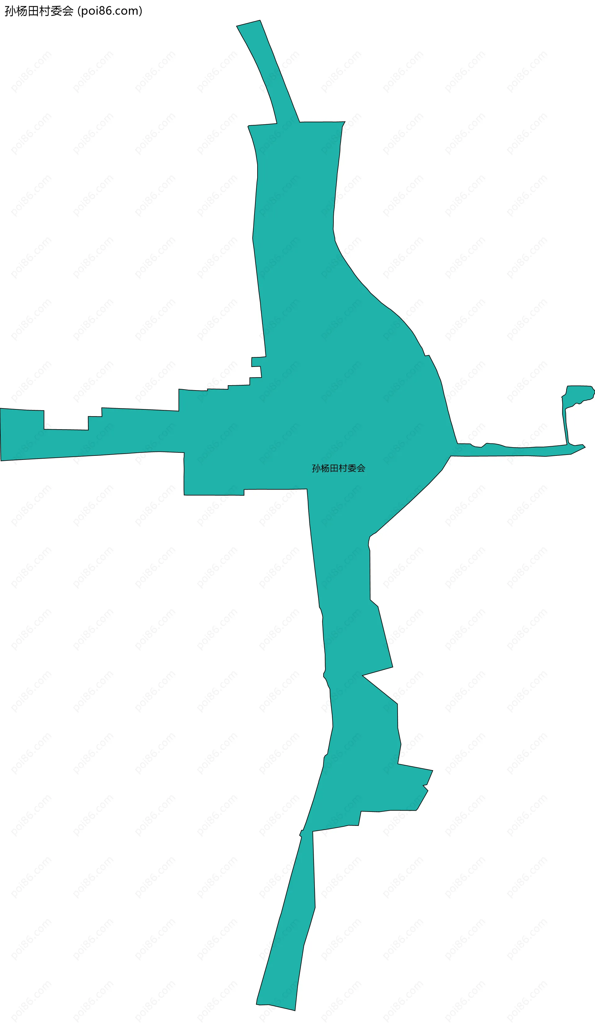 孙杨田村委会边界地图