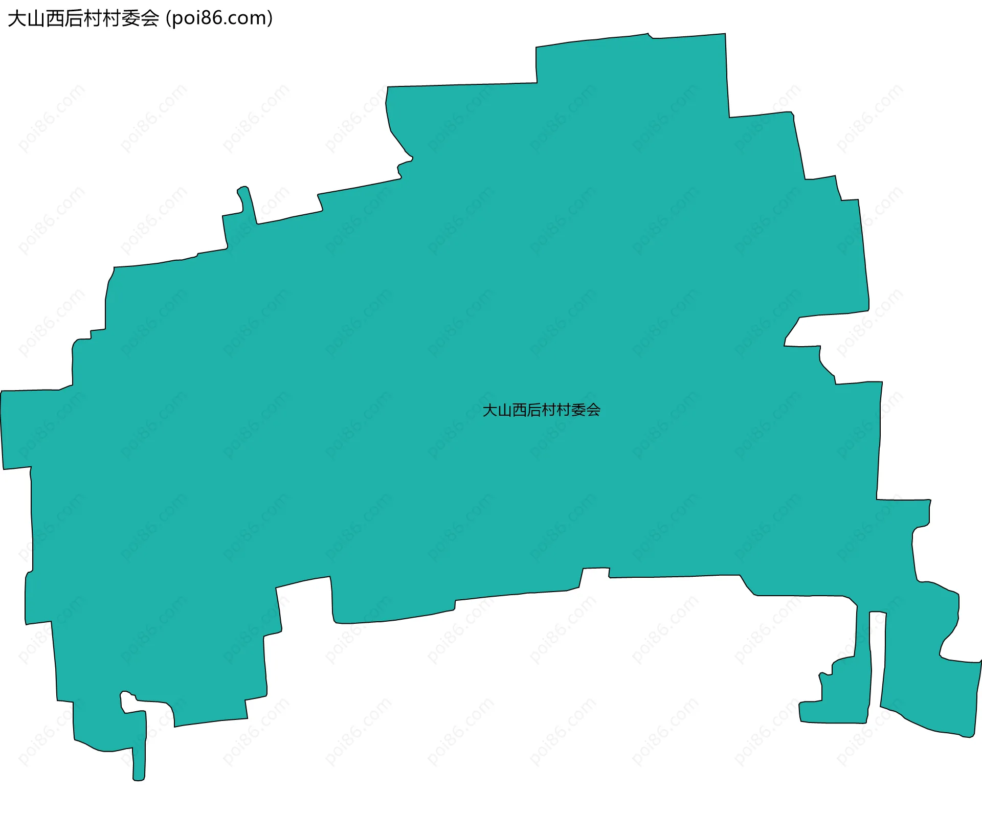 大山西后村村委会边界地图