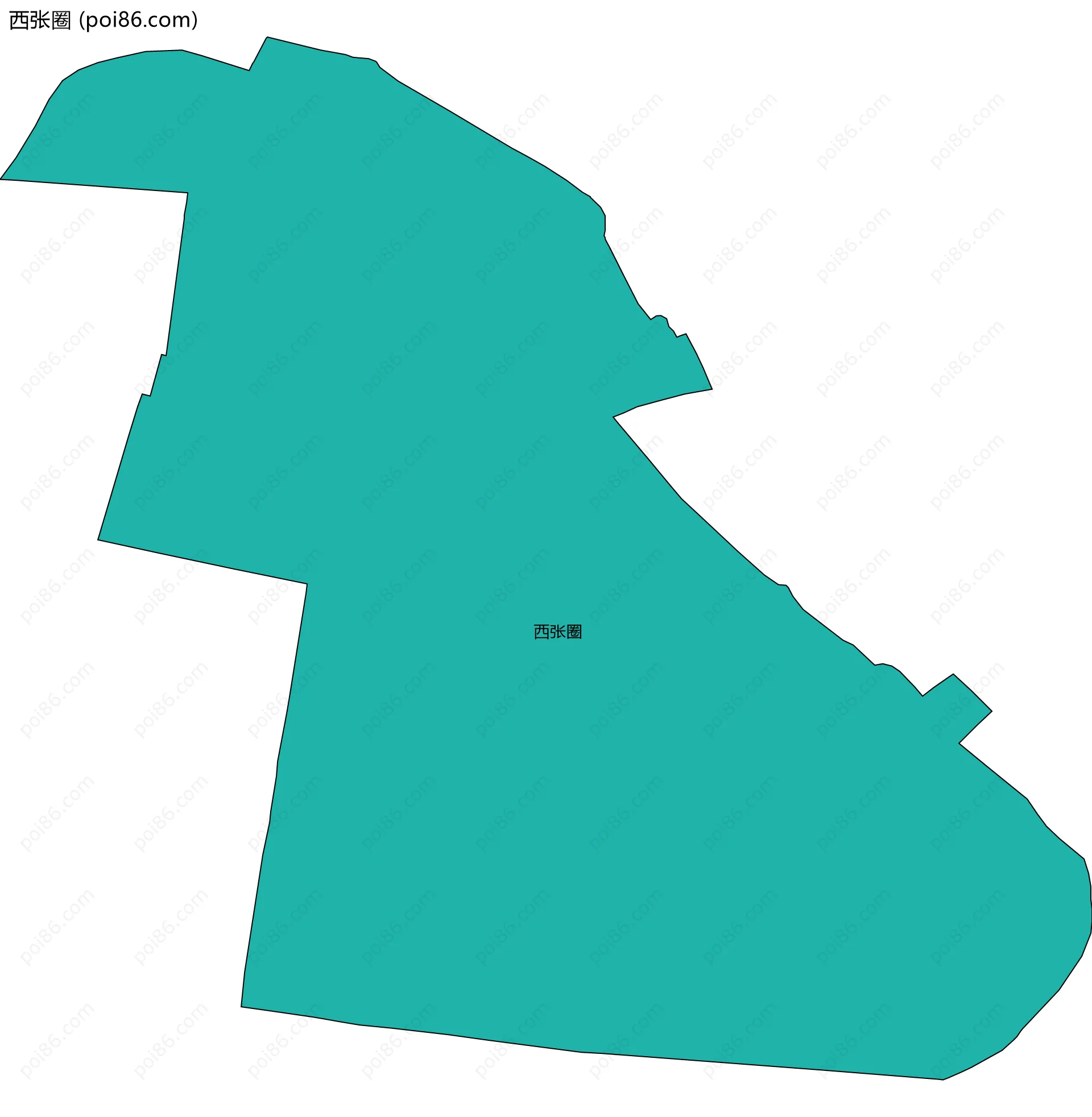 西张圈边界地图