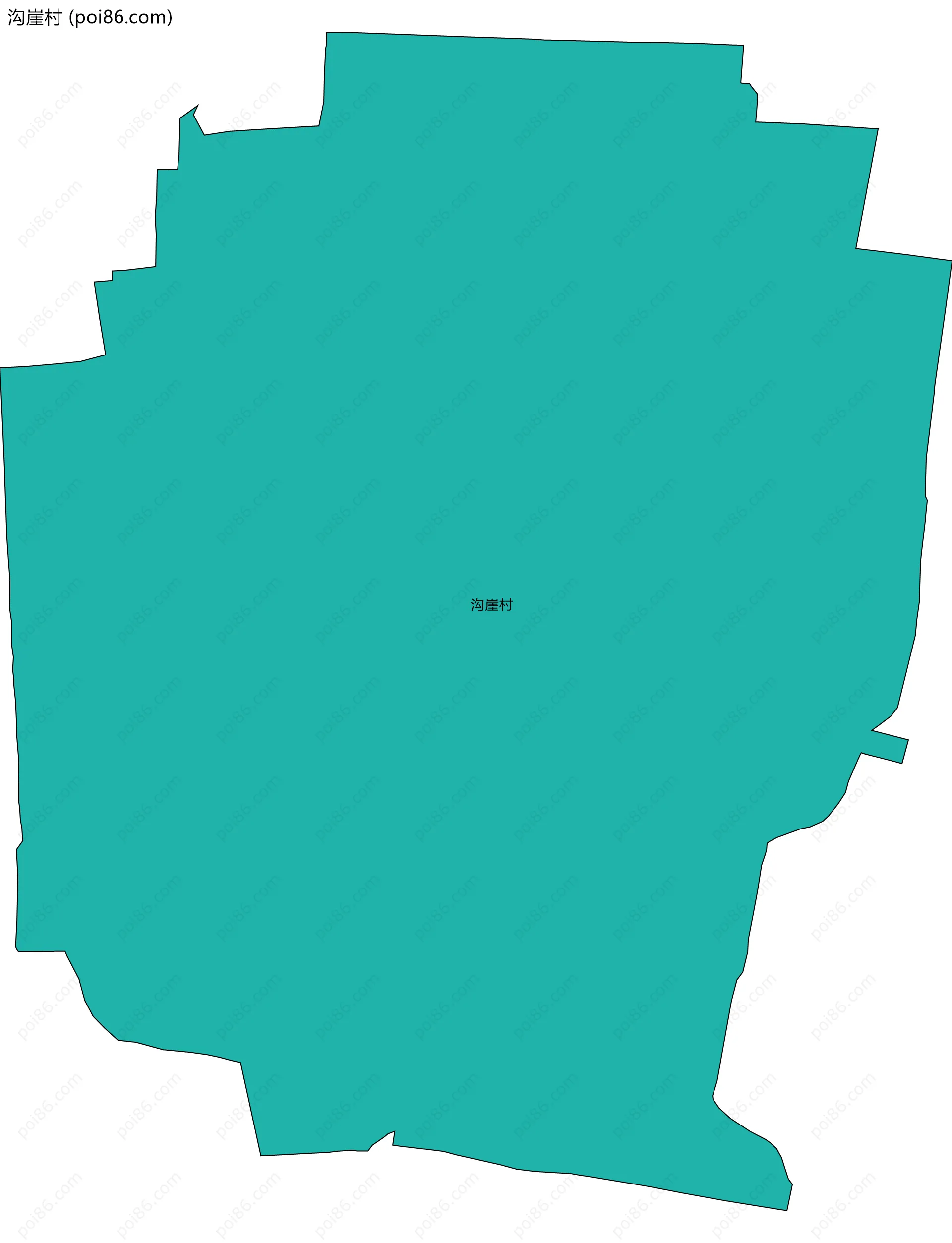 沟崖村边界地图