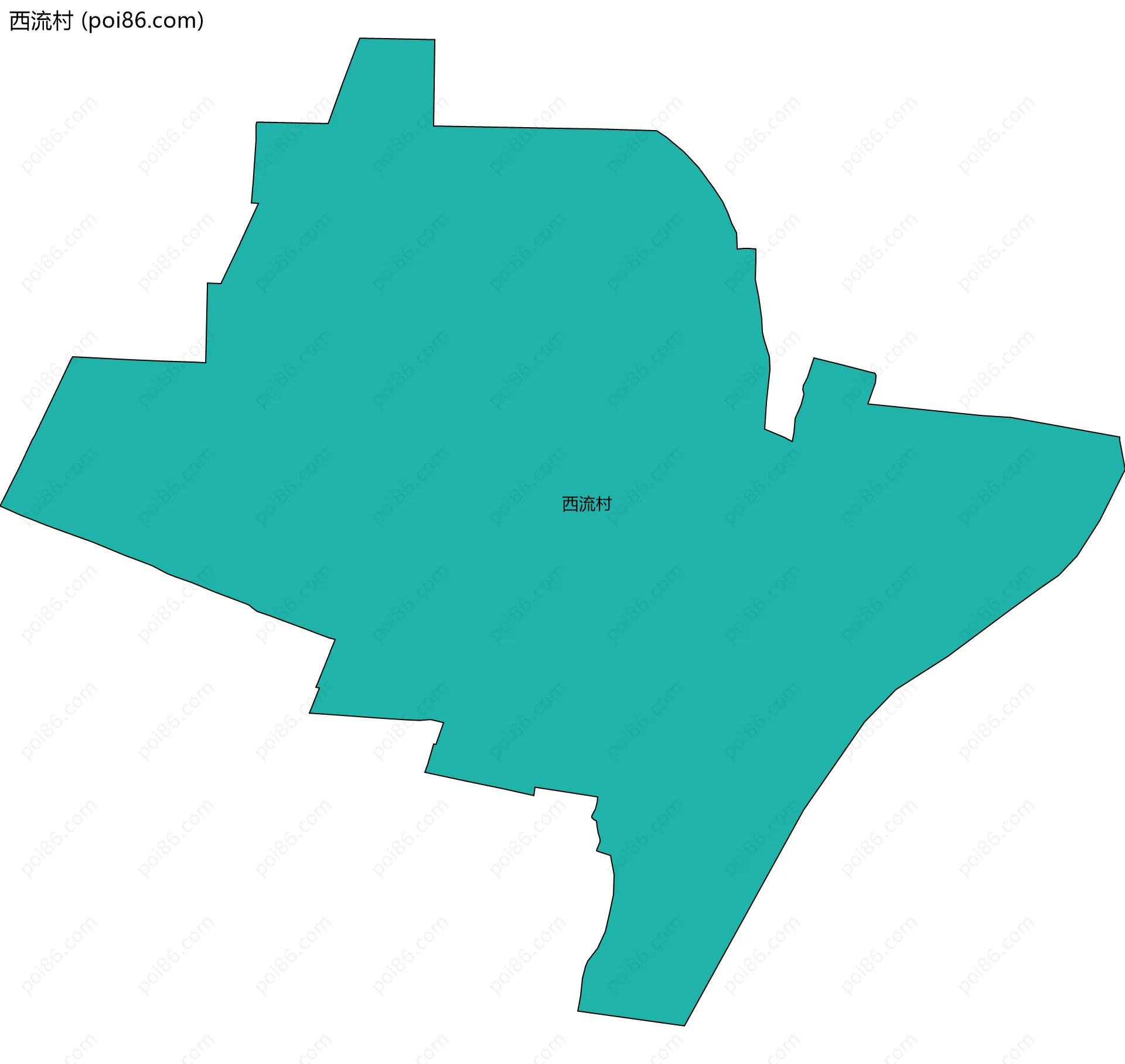 西流村边界地图