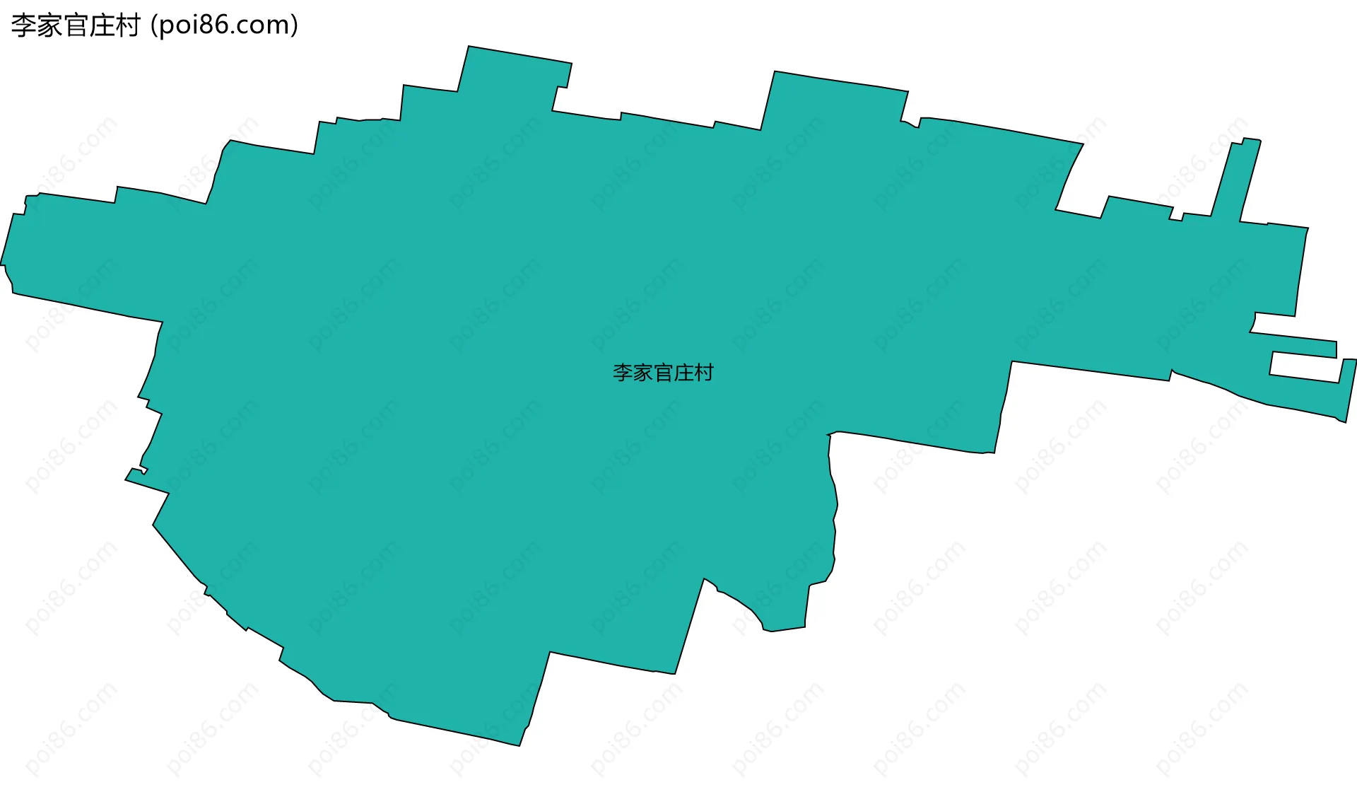 李家官庄村边界地图