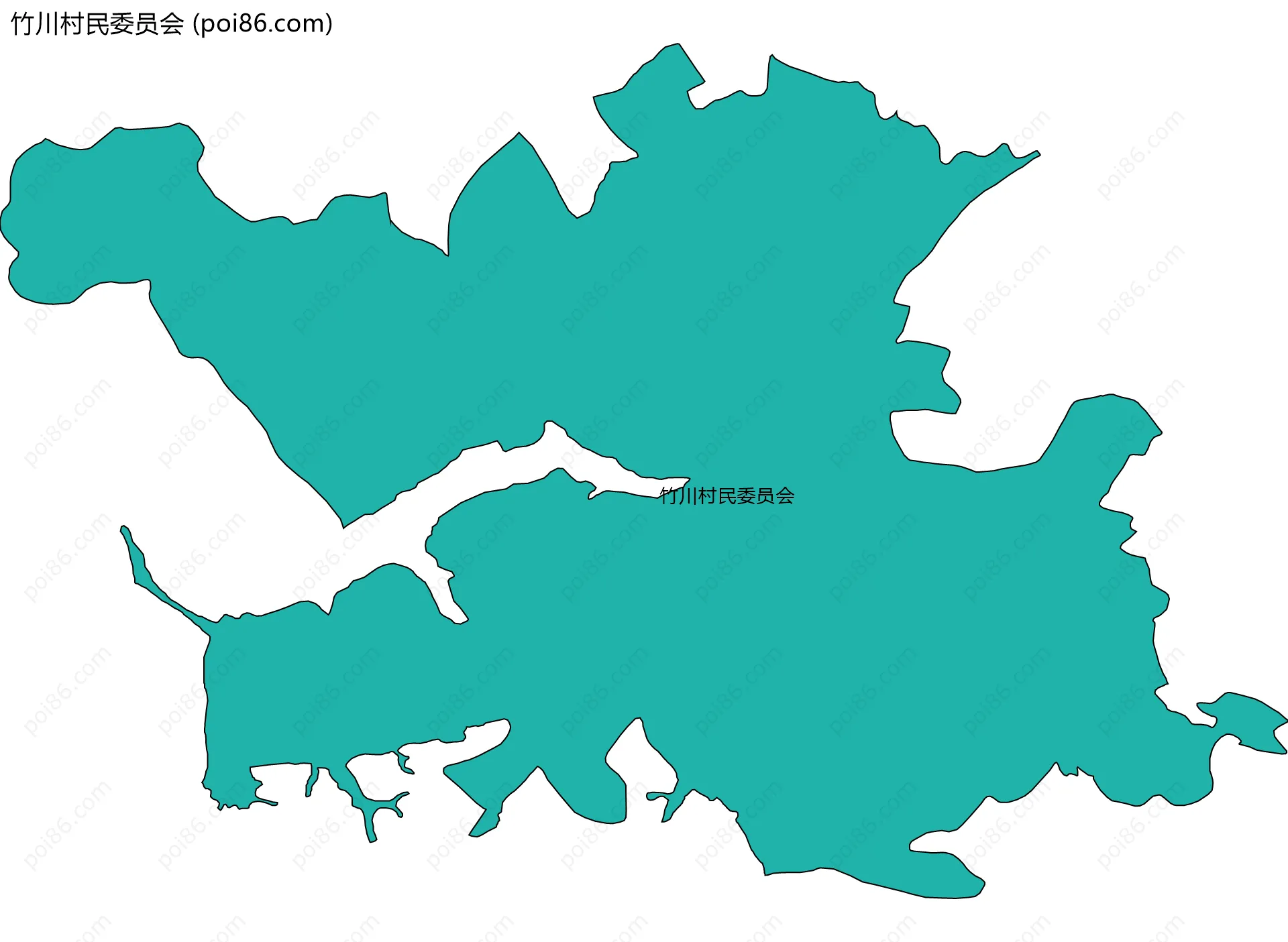竹川村民委员会边界地图