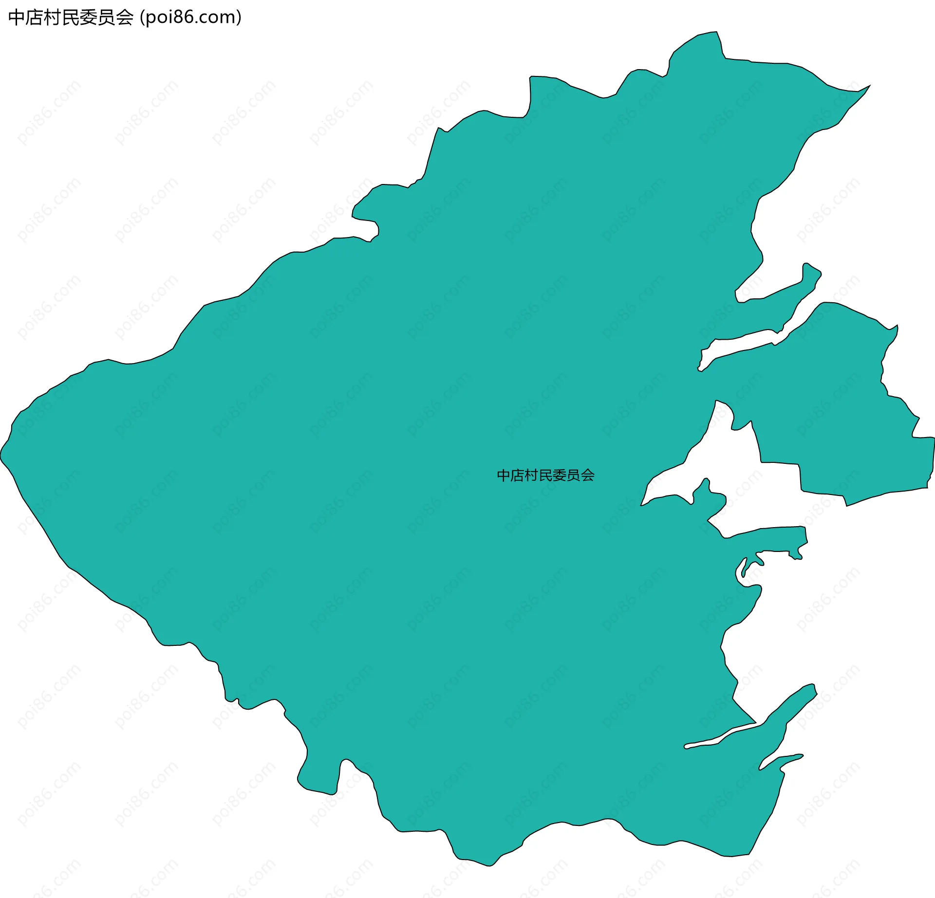 中店村民委员会边界地图