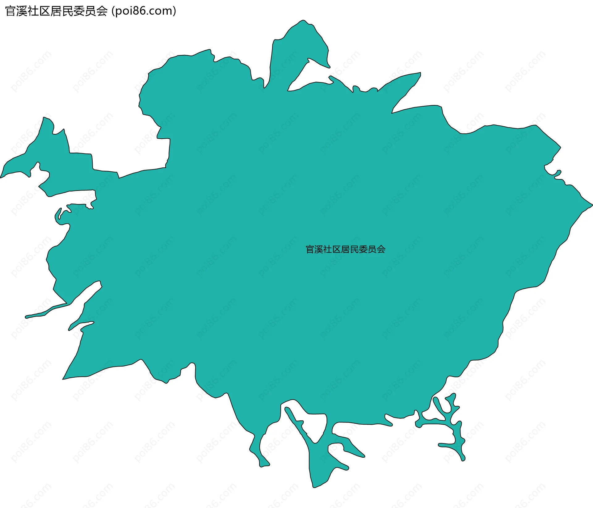 官溪社区居民委员会边界地图