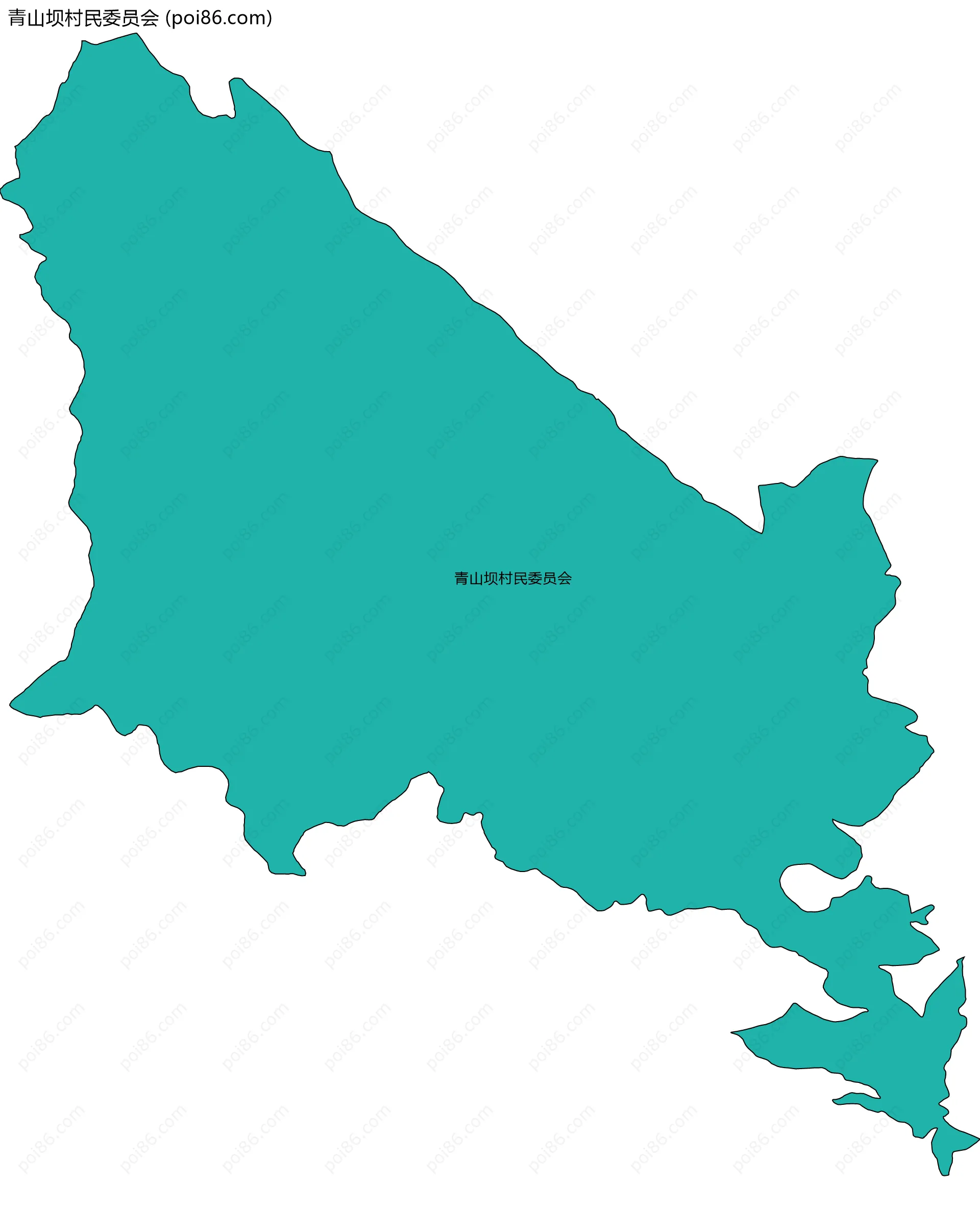 青山坝村民委员会边界地图