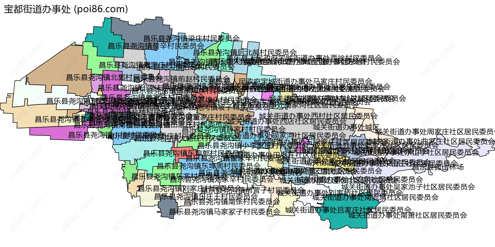 宝都街道办事处边界地图(五级行政区划)