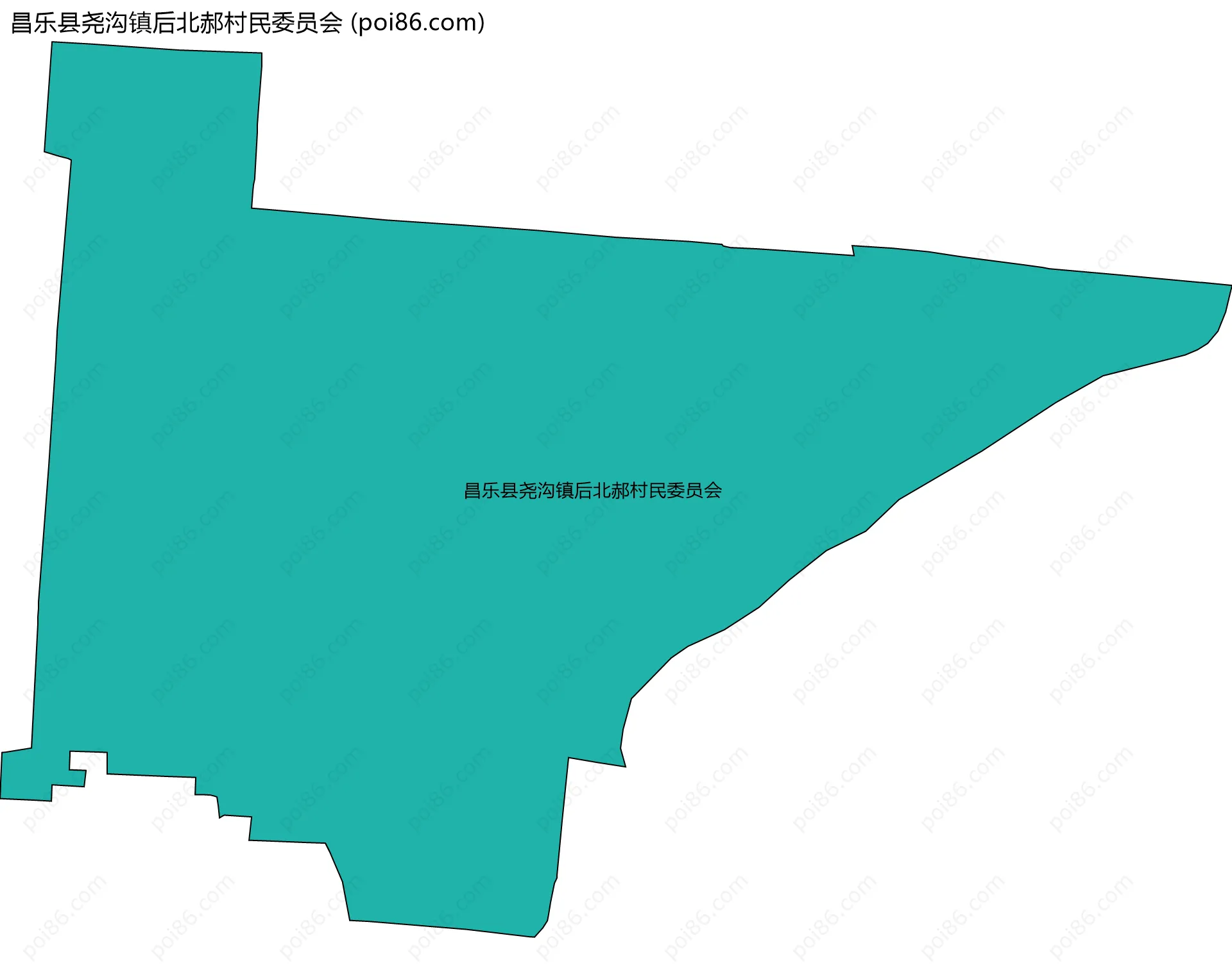 昌乐县尧沟镇后北郝村民委员会边界地图