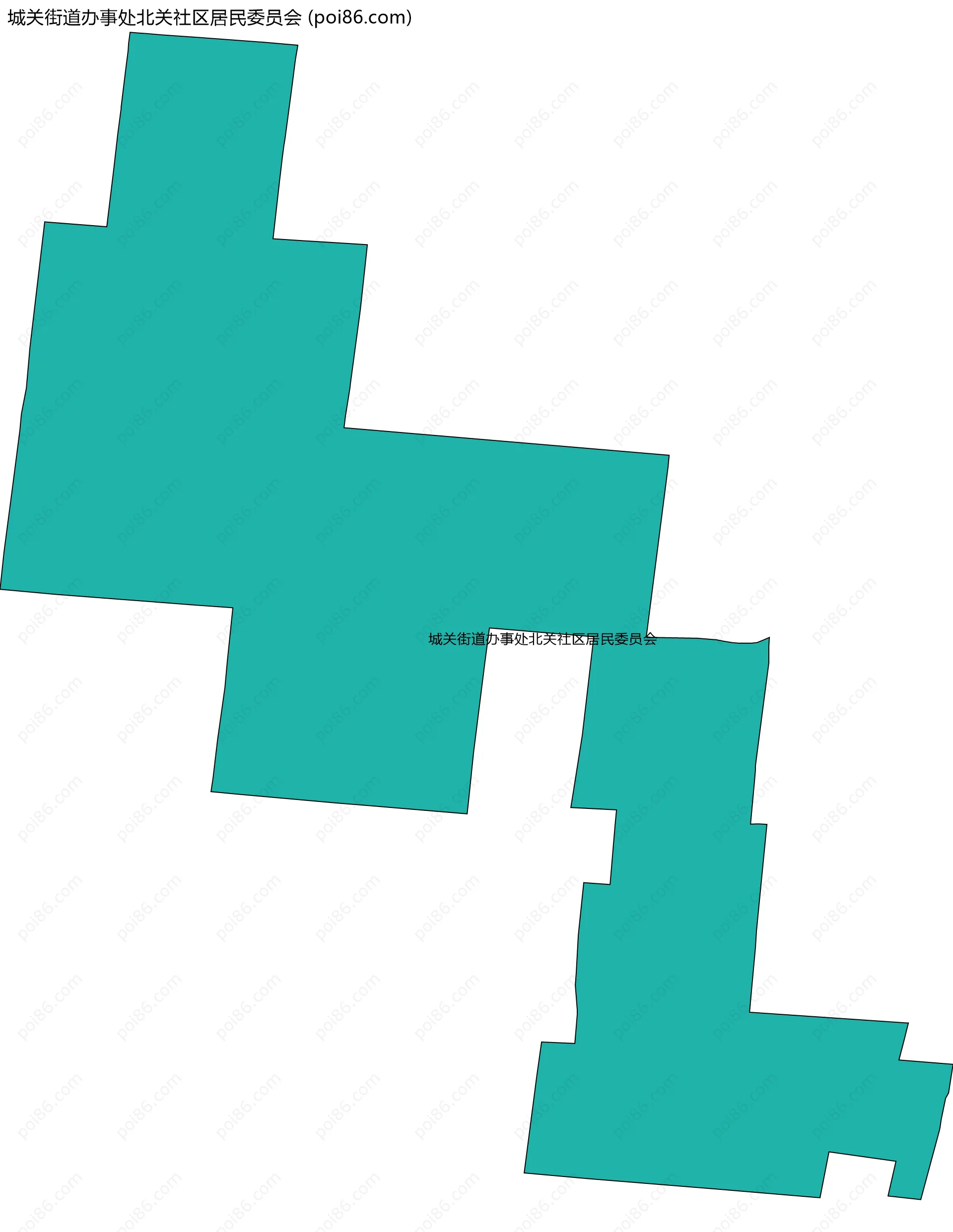城关街道办事处北关社区居民委员会边界地图