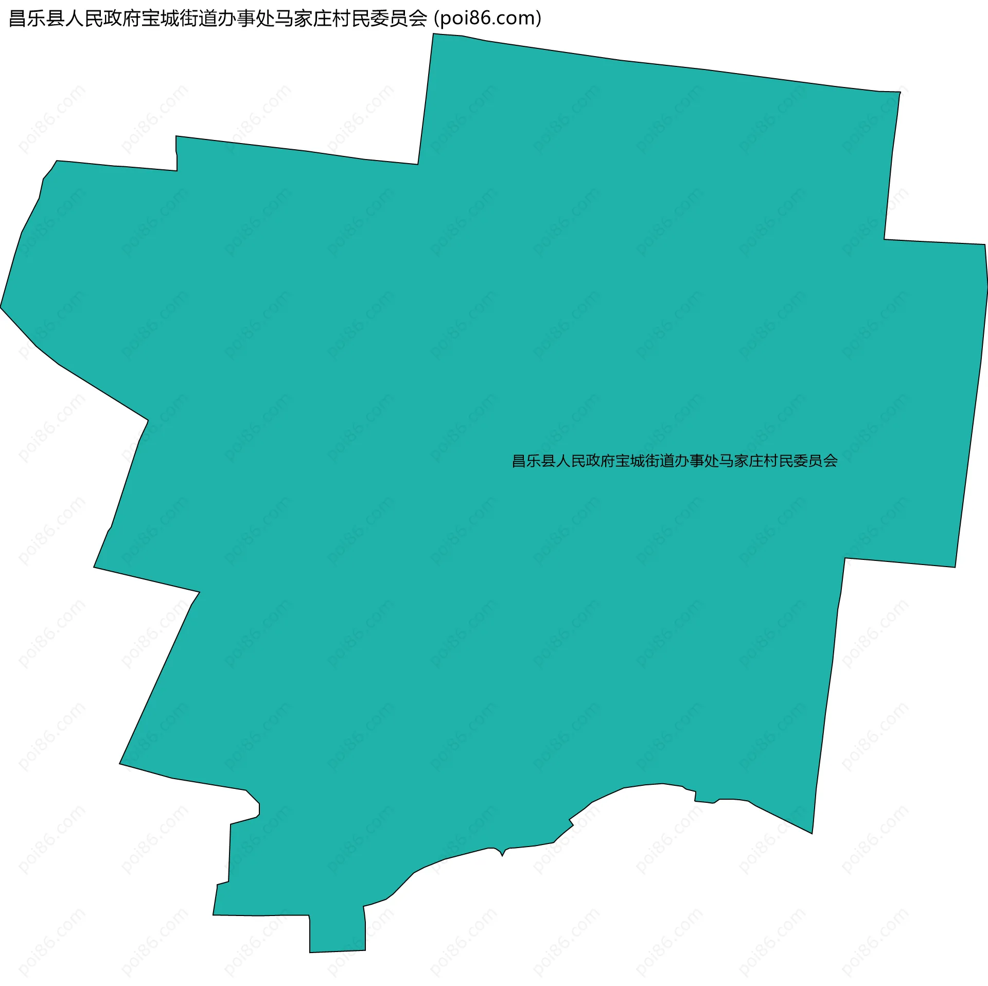 昌乐县人民政府宝城街道办事处马家庄村民委员会边界地图