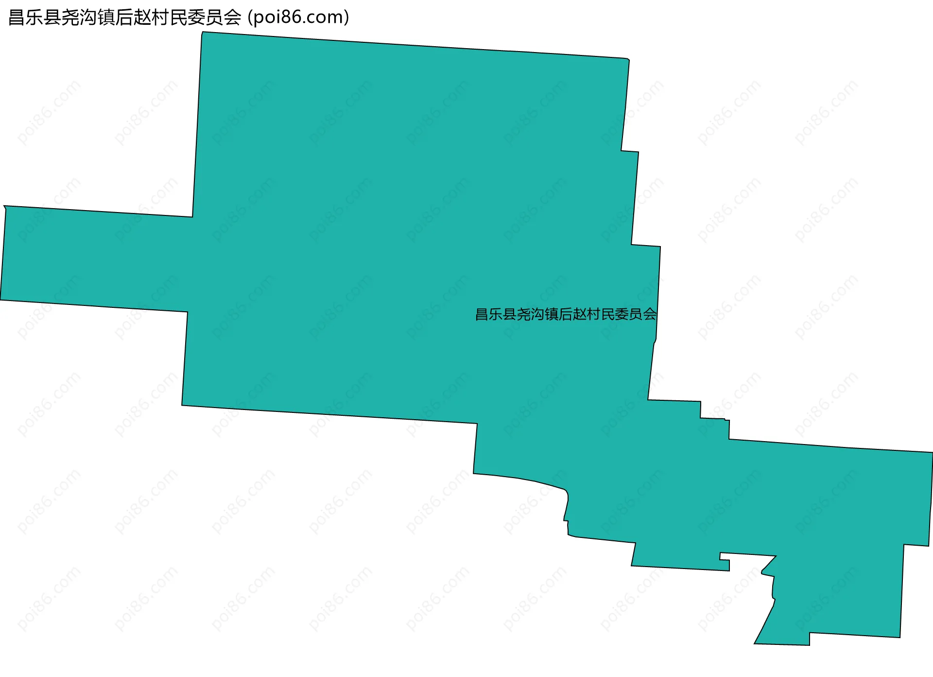 昌乐县尧沟镇后赵村民委员会边界地图