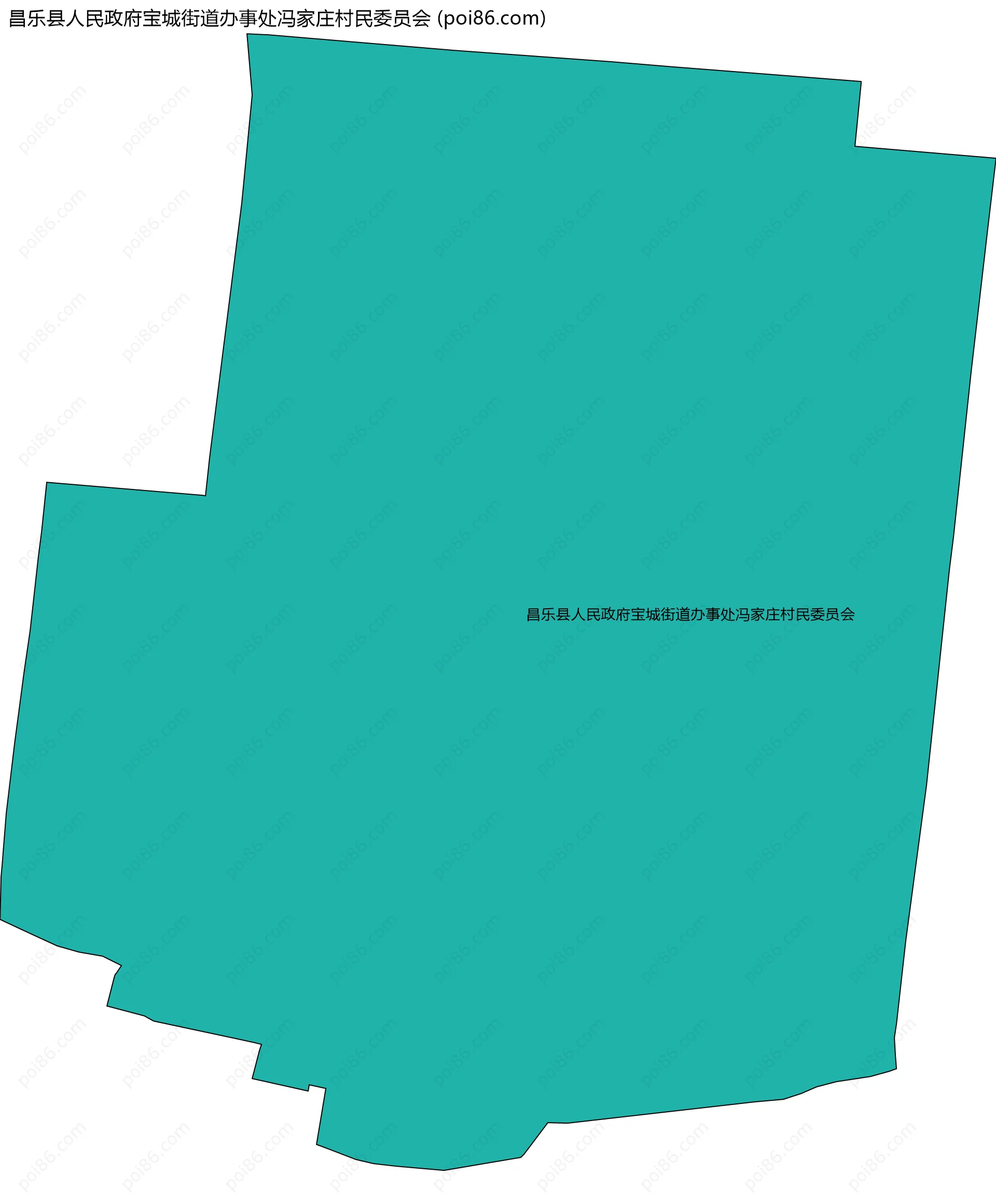 昌乐县人民政府宝城街道办事处冯家庄村民委员会边界地图