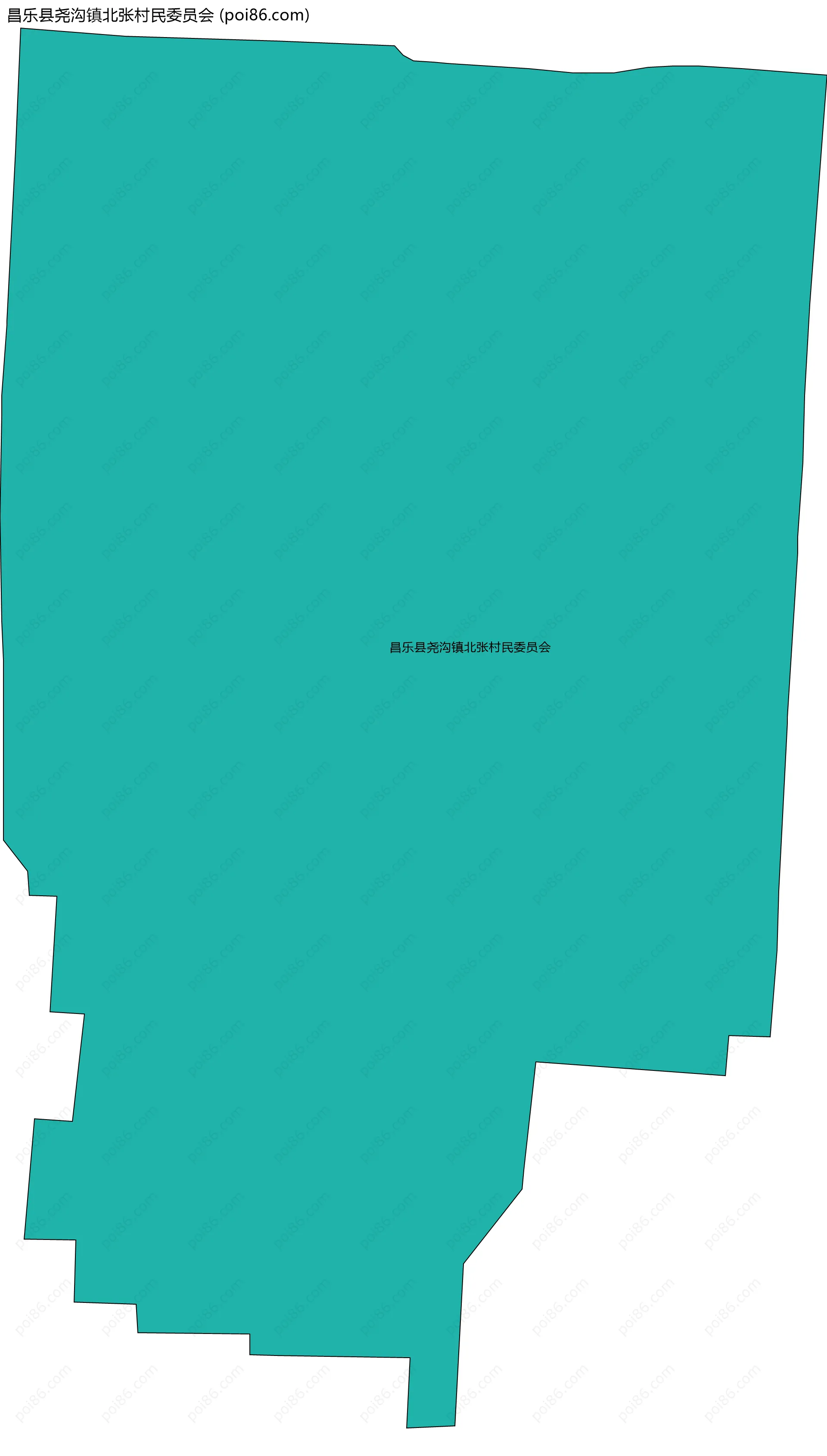 昌乐县尧沟镇北张村民委员会边界地图