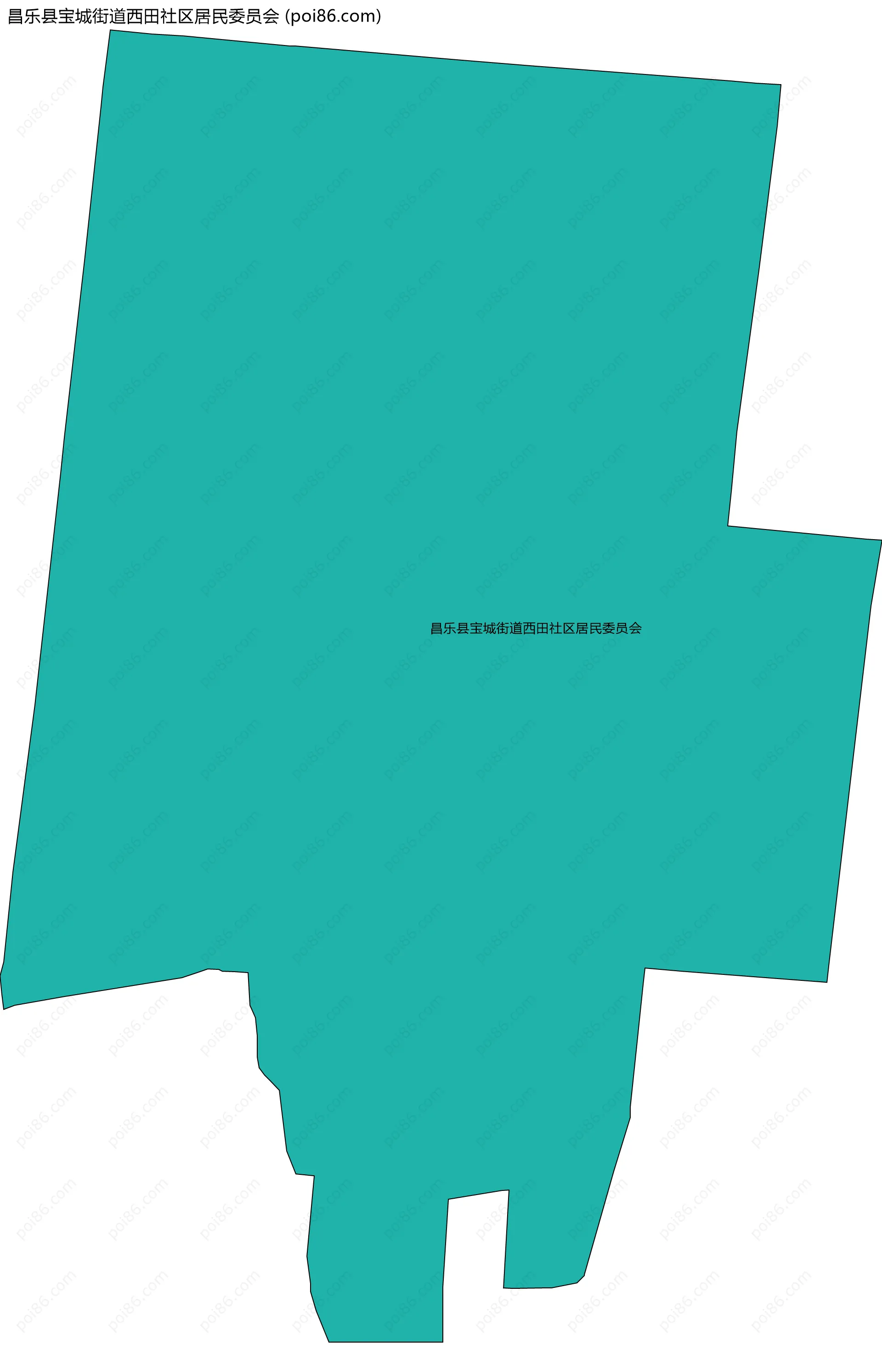 昌乐县宝城街道西田社区居民委员会边界地图